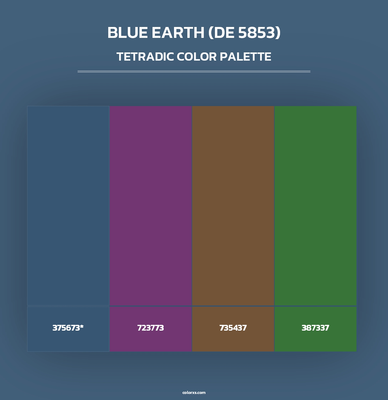 Blue Earth (DE 5853) - Tetradic Color Palette