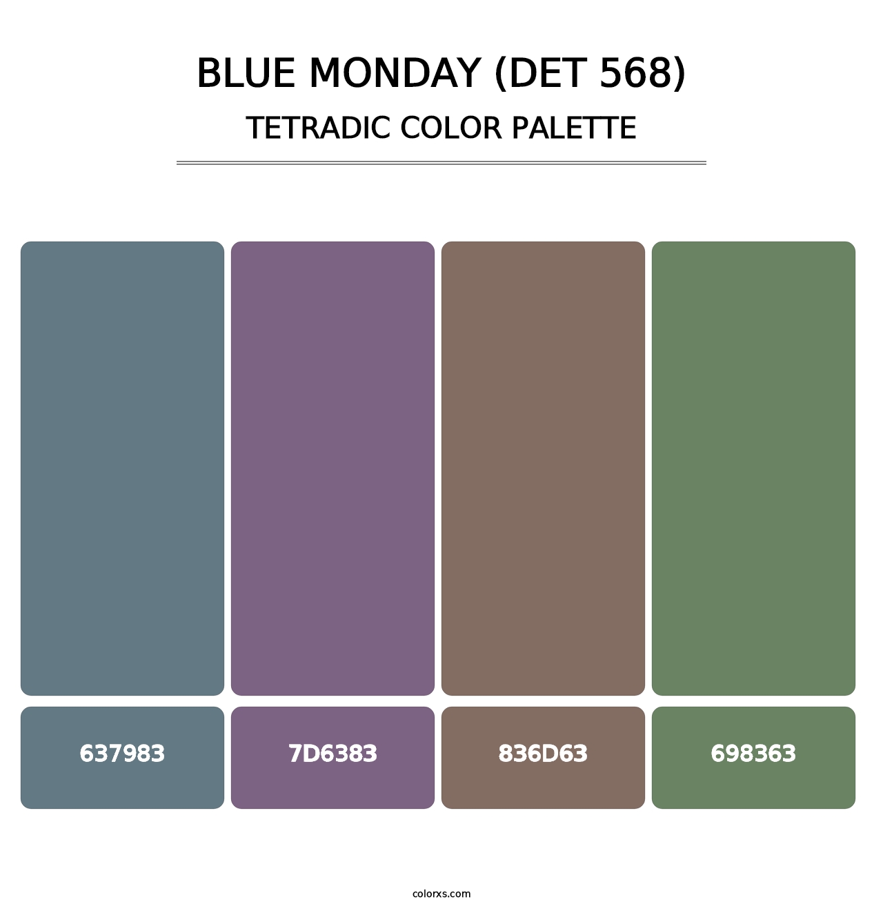 Blue Monday (DET 568) - Tetradic Color Palette