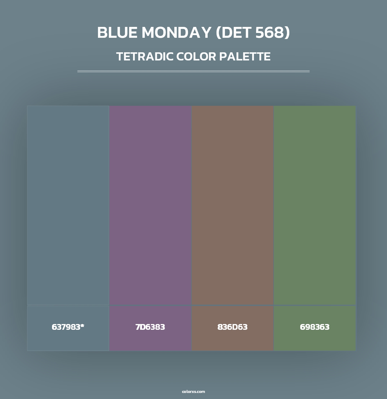 Blue Monday (DET 568) - Tetradic Color Palette