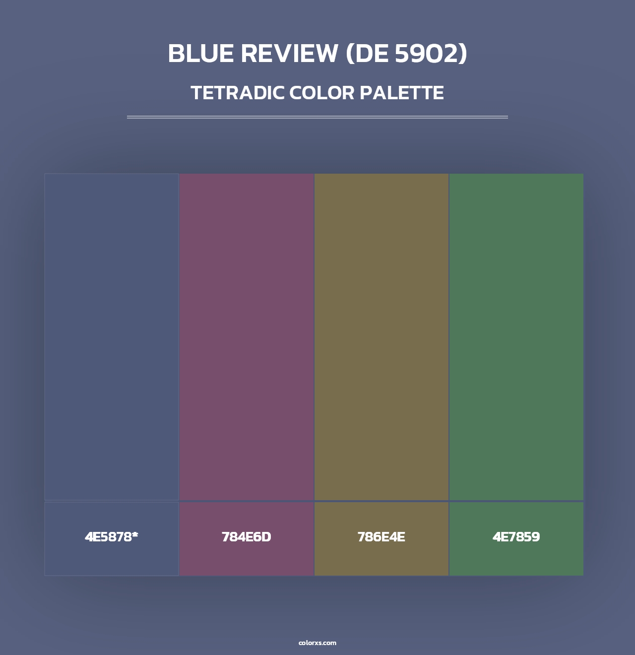 Blue Review (DE 5902) - Tetradic Color Palette