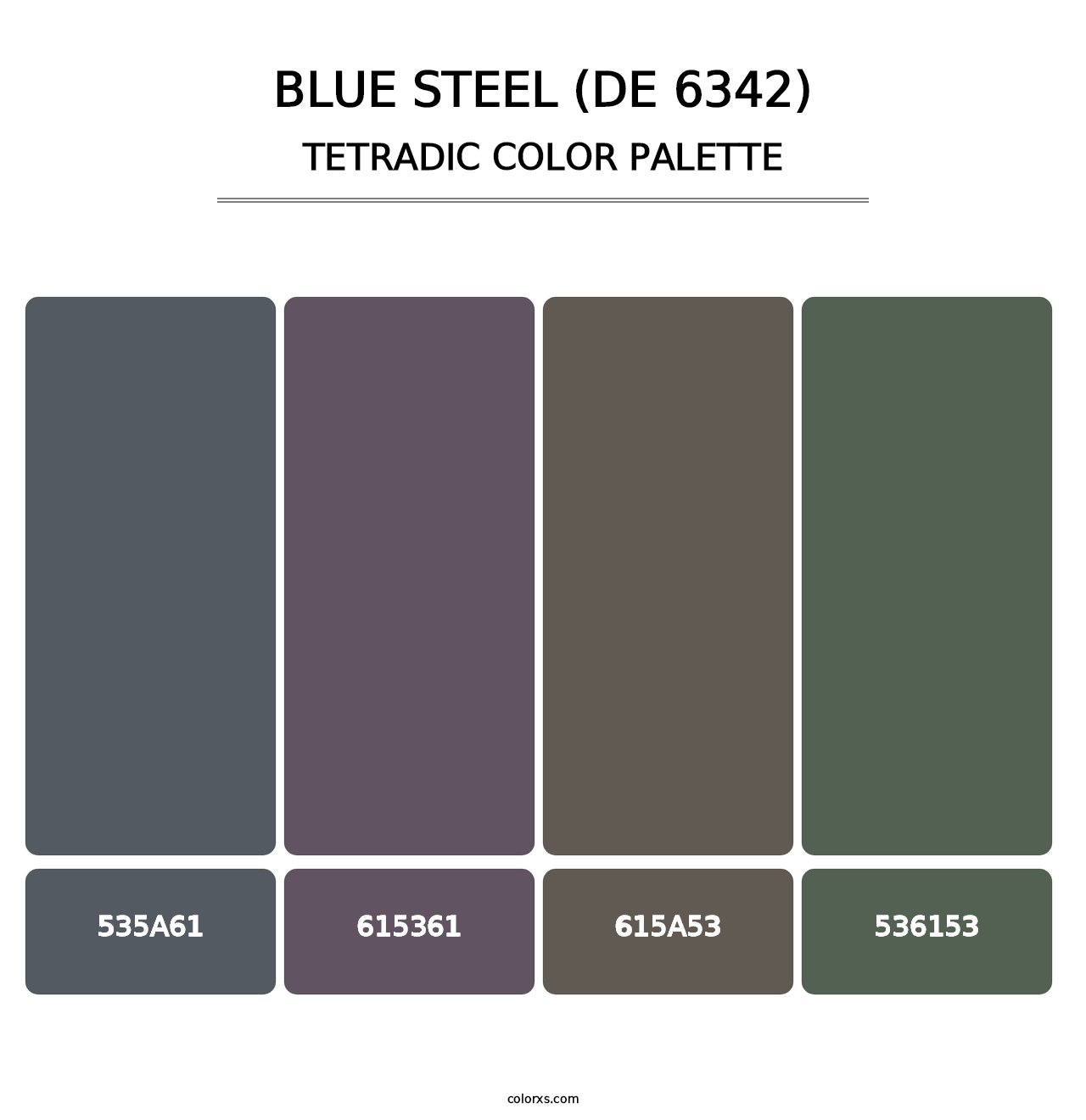Blue Steel (DE 6342) - Tetradic Color Palette