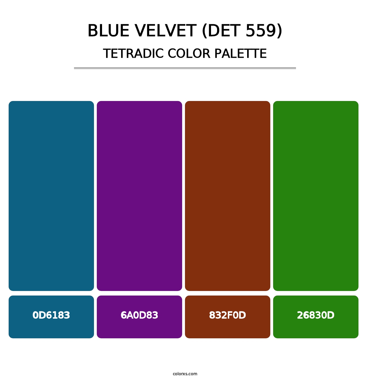 Blue Velvet (DET 559) - Tetradic Color Palette