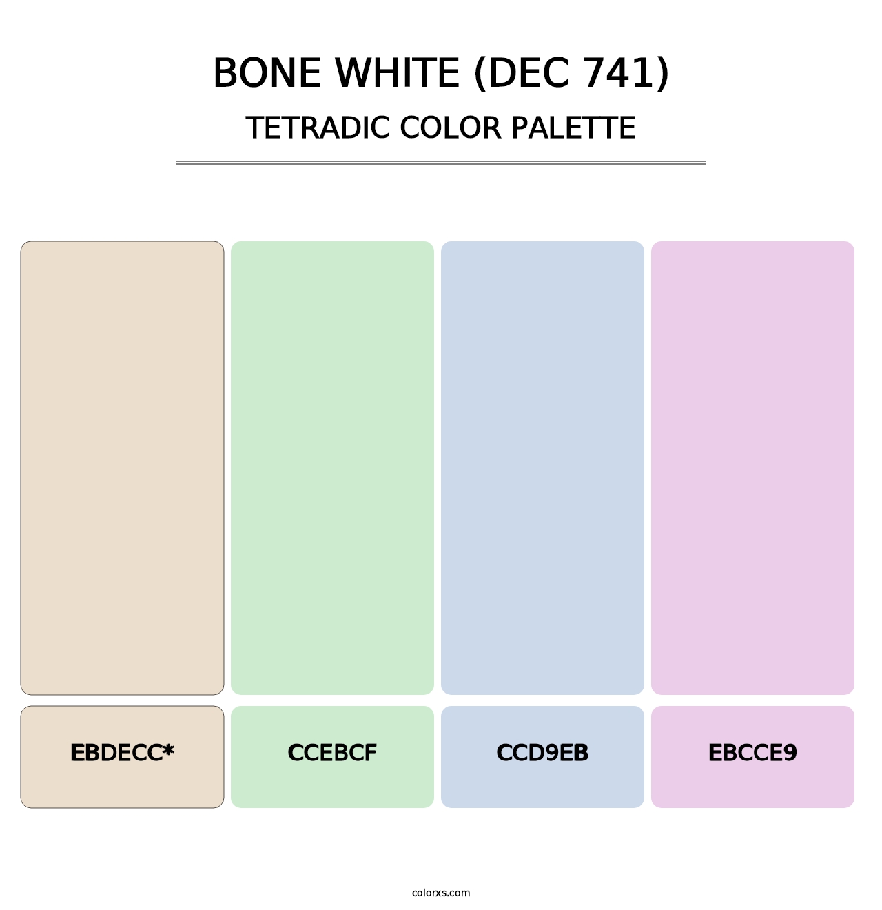 Bone White (DEC 741) - Tetradic Color Palette