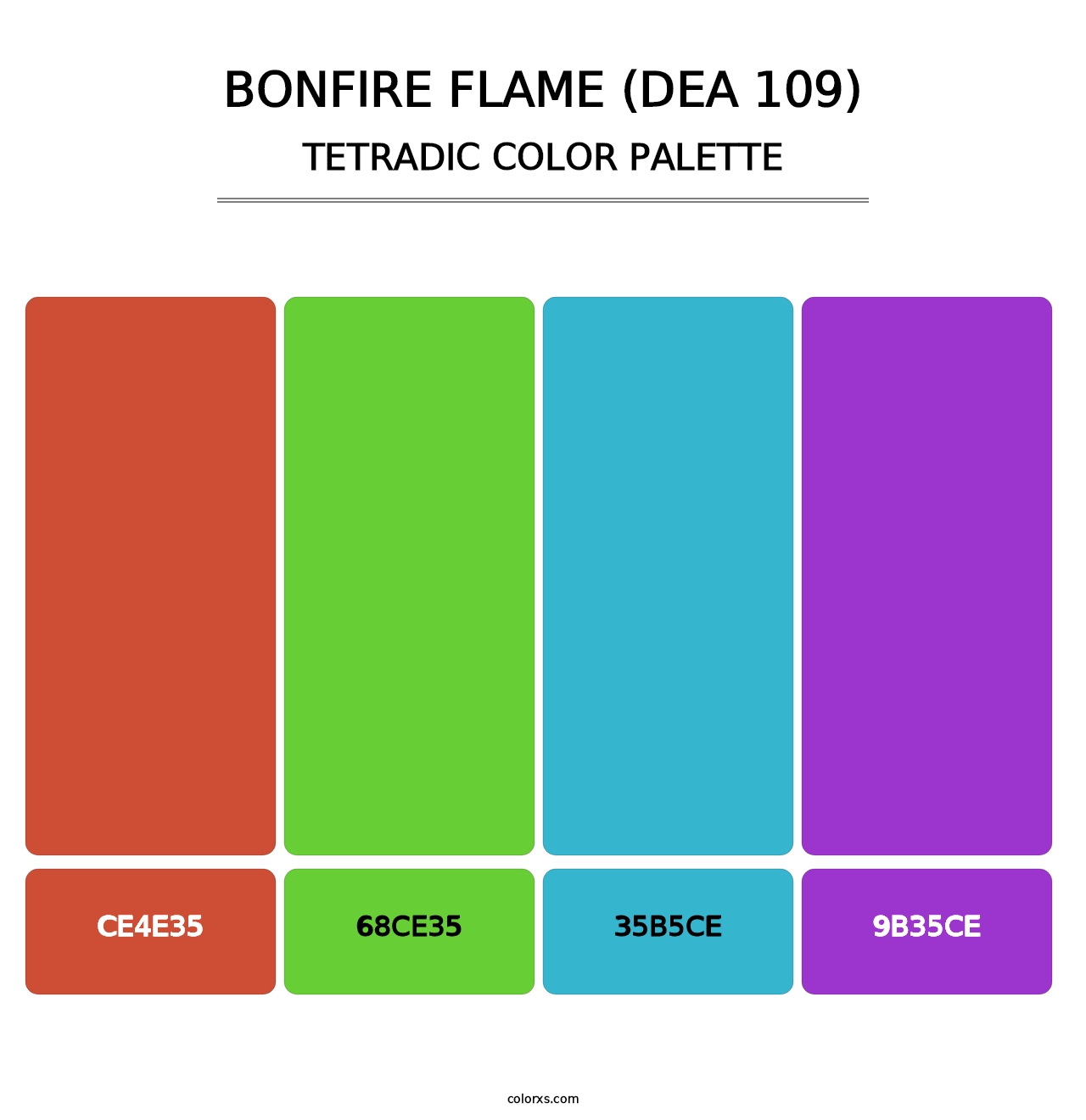Bonfire Flame (DEA 109) - Tetradic Color Palette