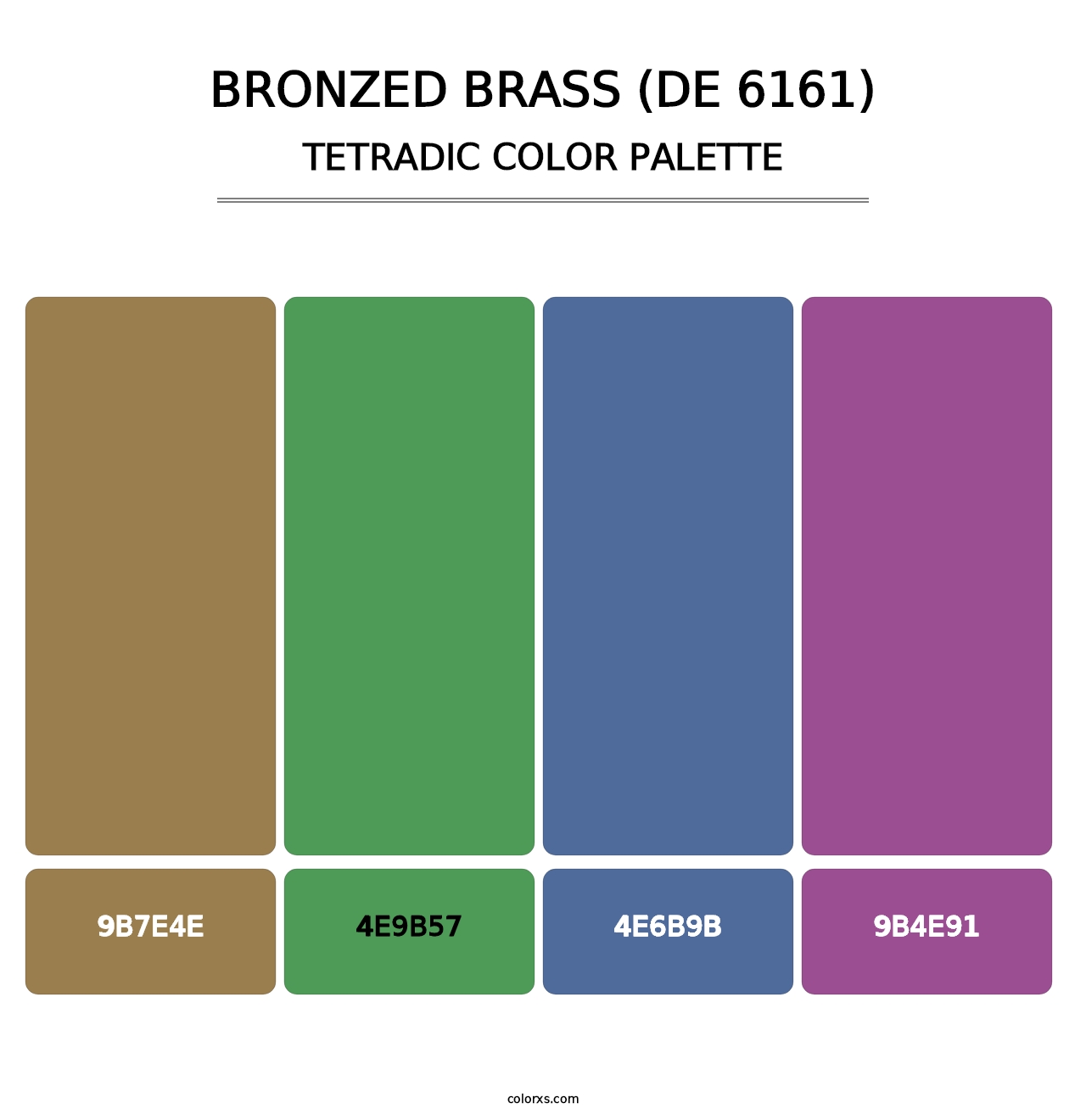 Bronzed Brass (DE 6161) - Tetradic Color Palette