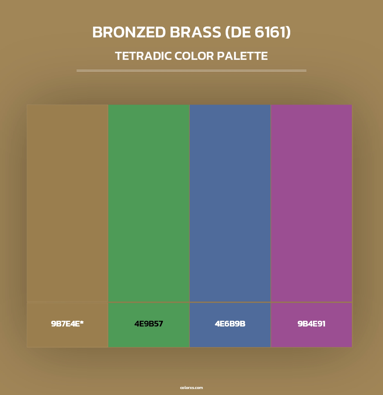 Bronzed Brass (DE 6161) - Tetradic Color Palette