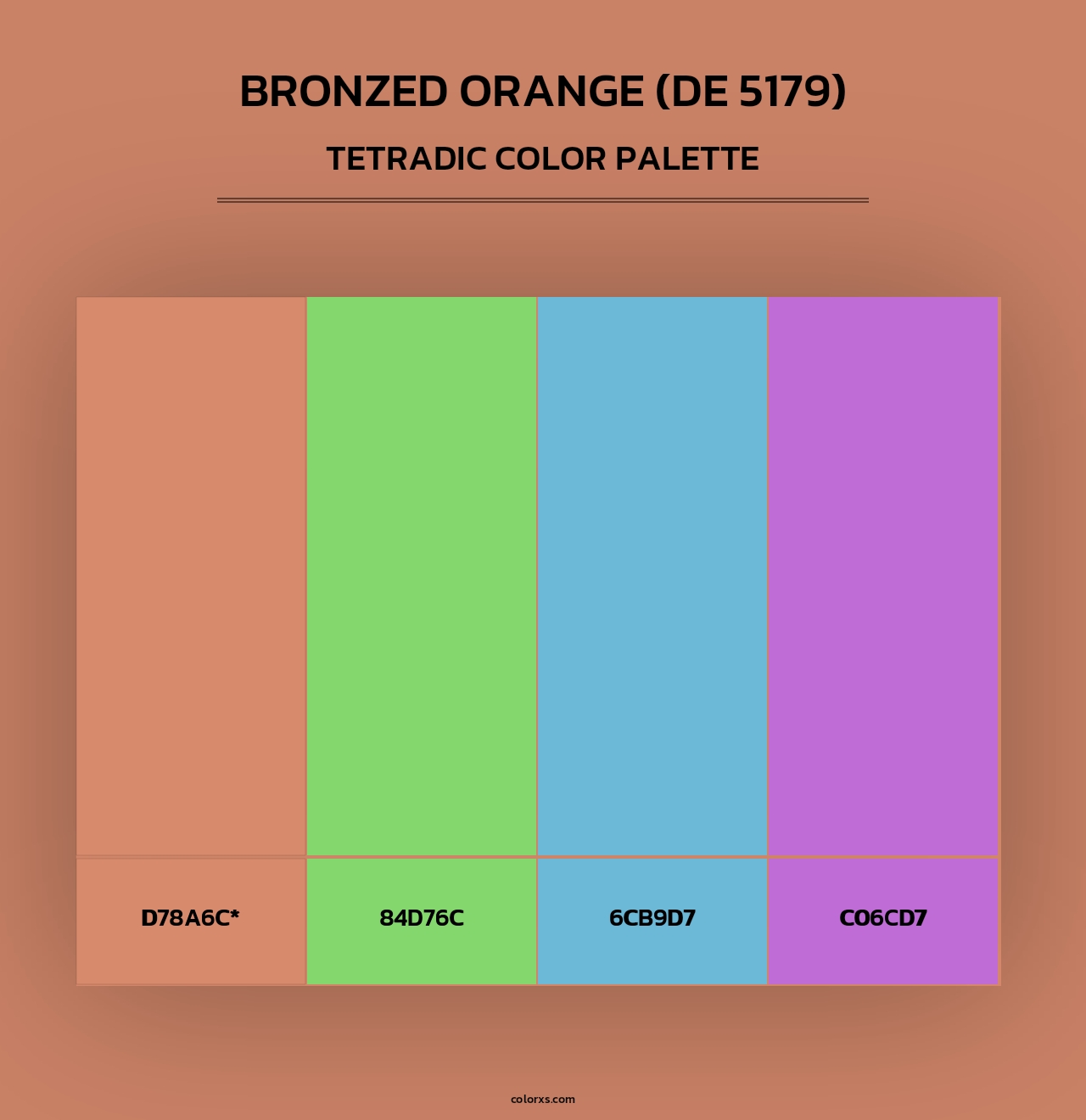 Bronzed Orange (DE 5179) - Tetradic Color Palette