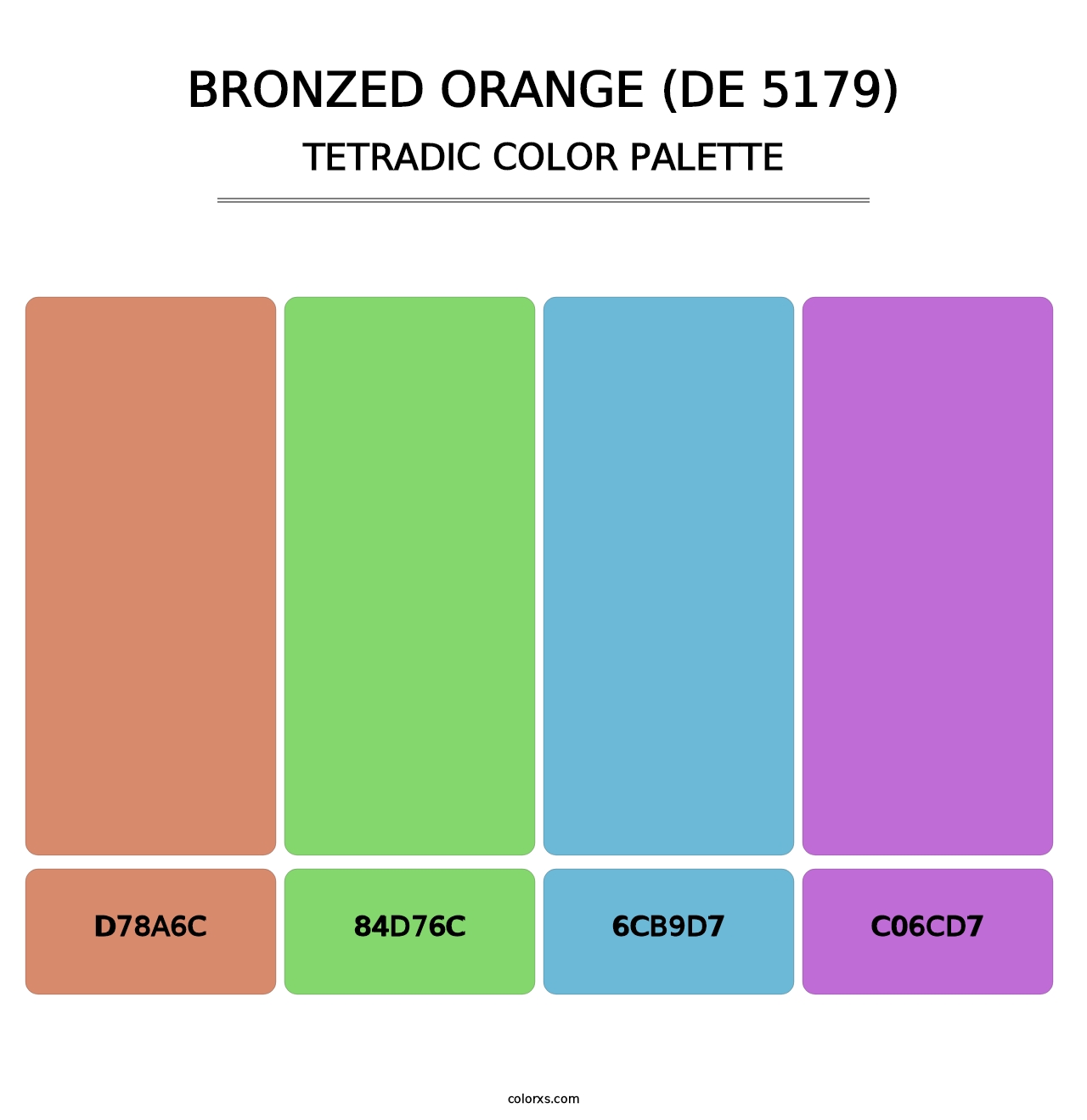 Bronzed Orange (DE 5179) - Tetradic Color Palette