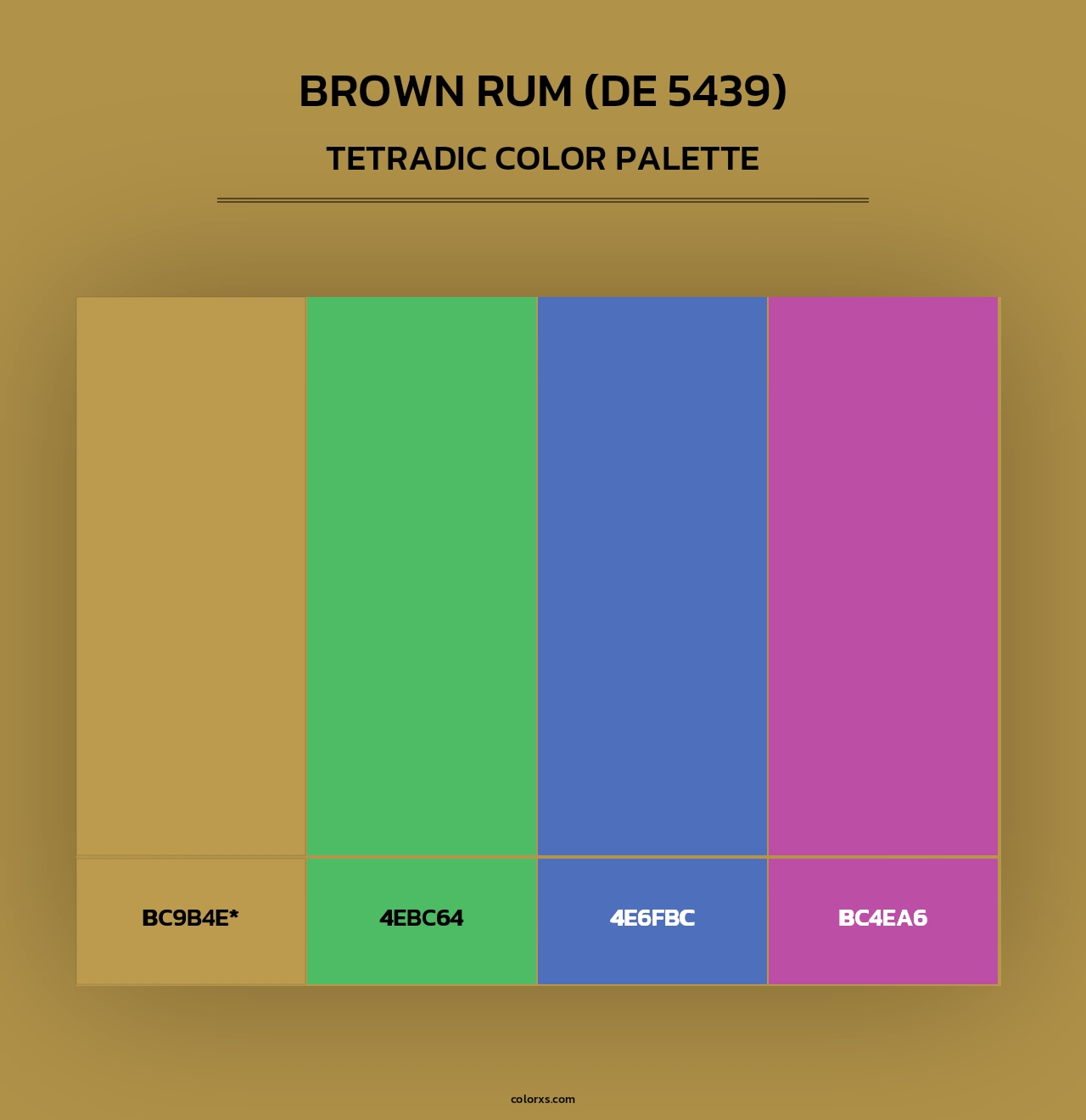 Brown Rum (DE 5439) - Tetradic Color Palette