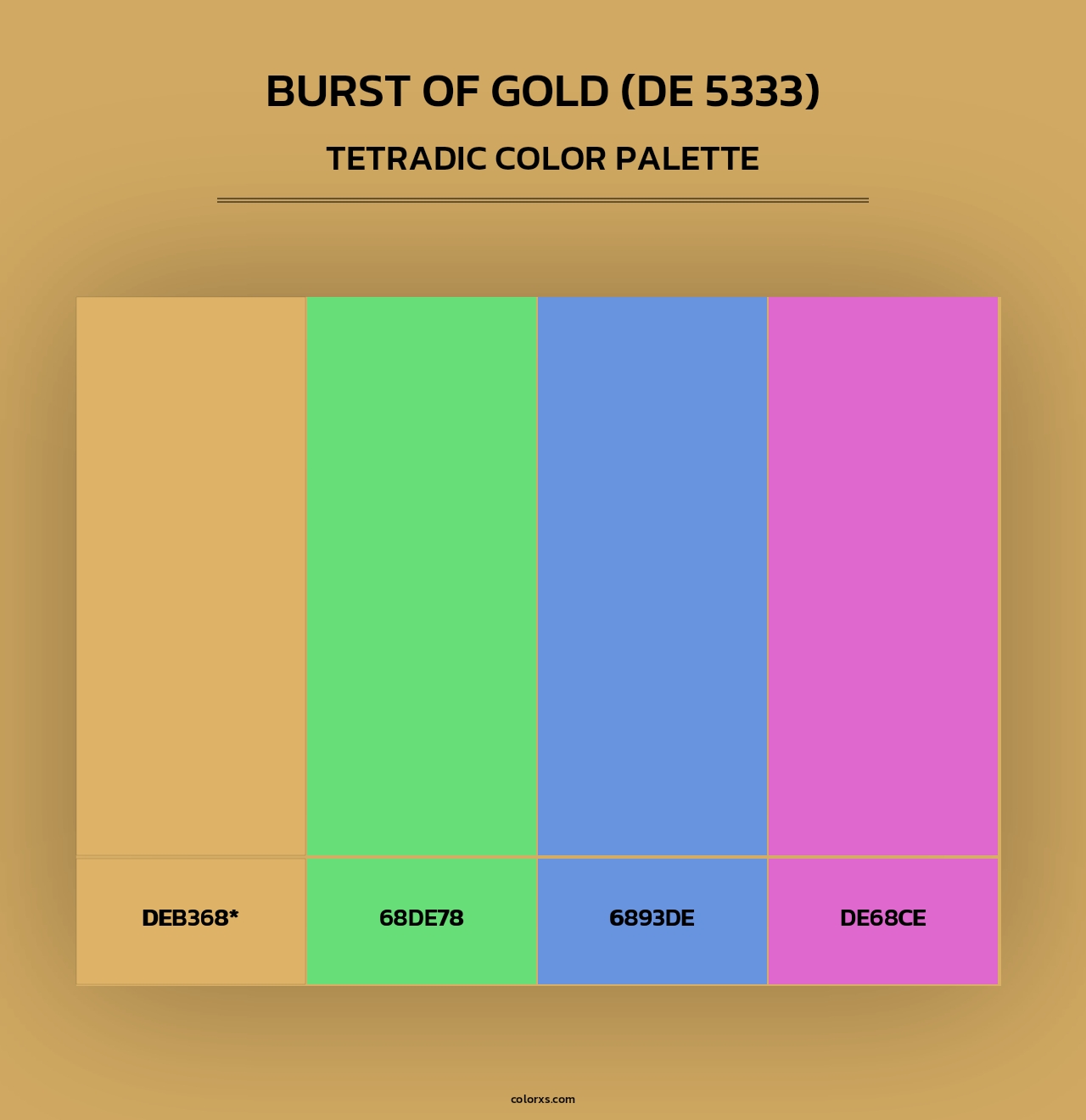 Burst of Gold (DE 5333) - Tetradic Color Palette