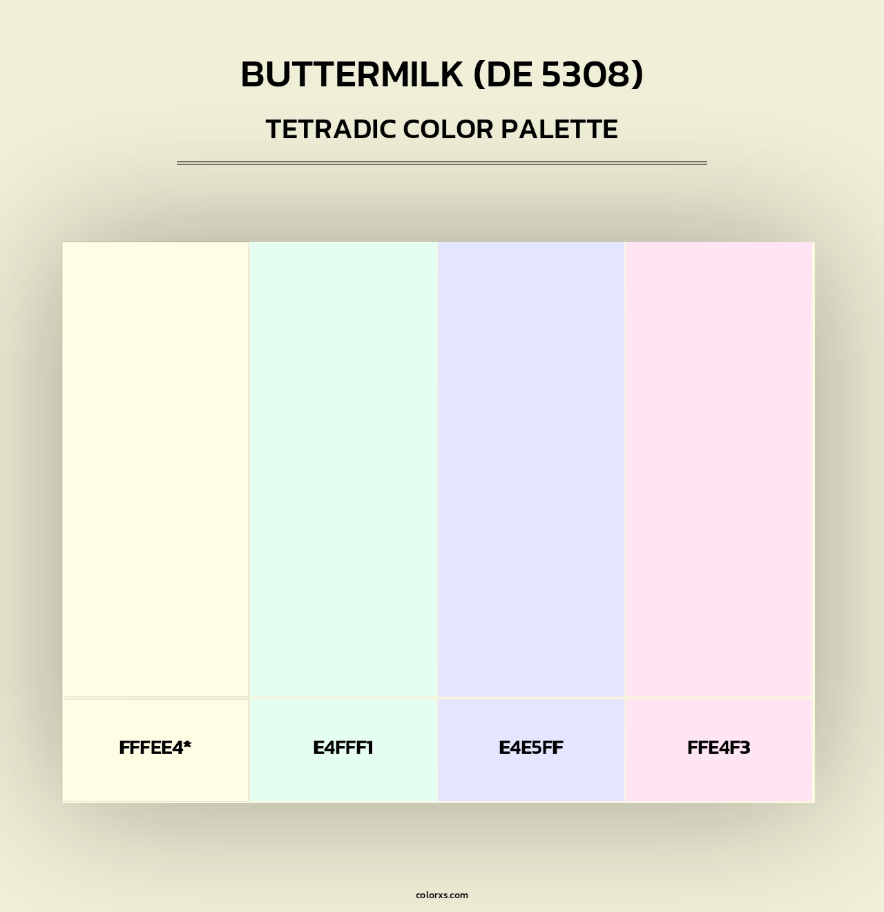 Buttermilk (DE 5308) - Tetradic Color Palette