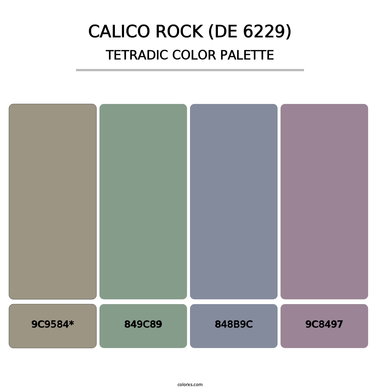 Calico Rock (DE 6229) - Tetradic Color Palette