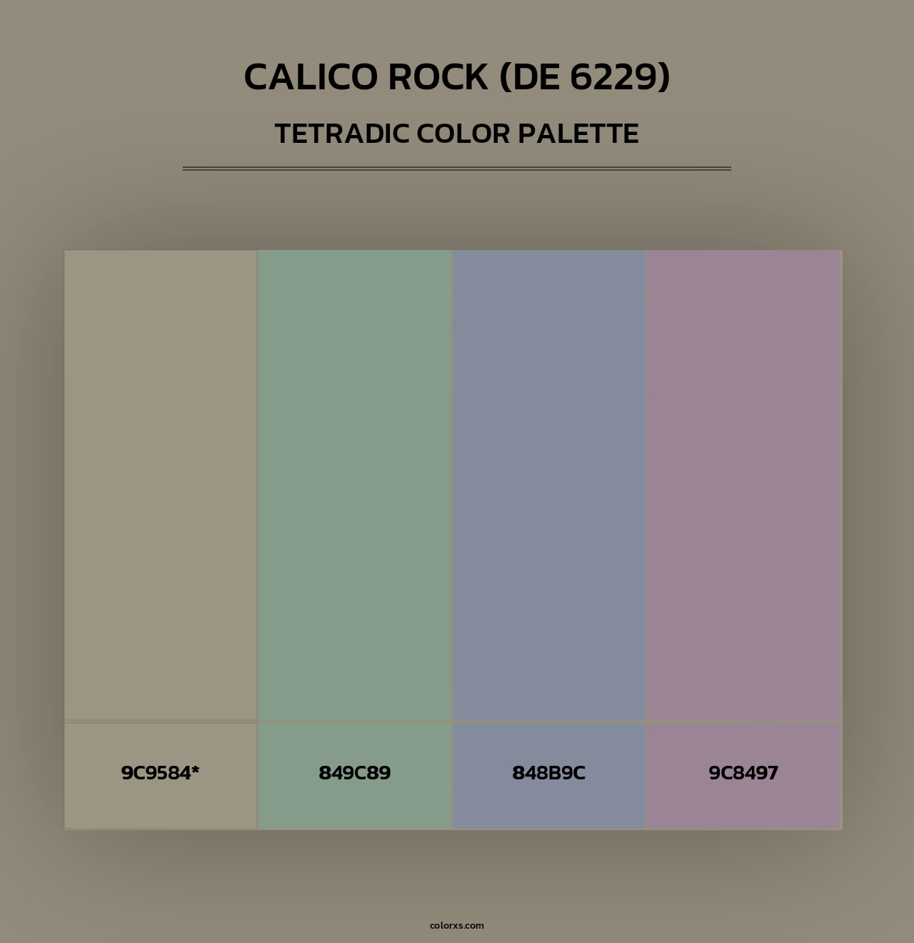 Calico Rock (DE 6229) - Tetradic Color Palette