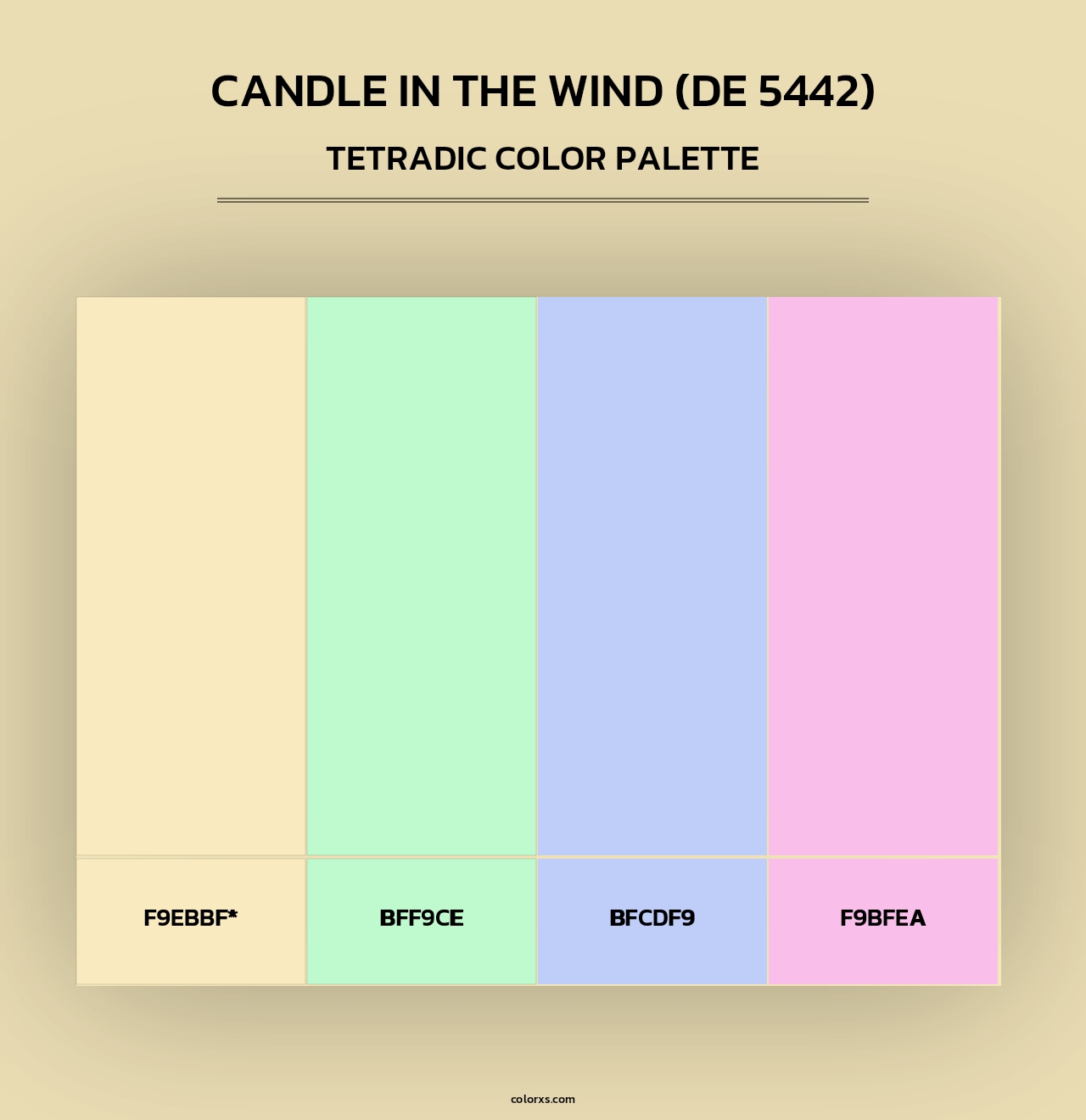 Candle in the Wind (DE 5442) - Tetradic Color Palette