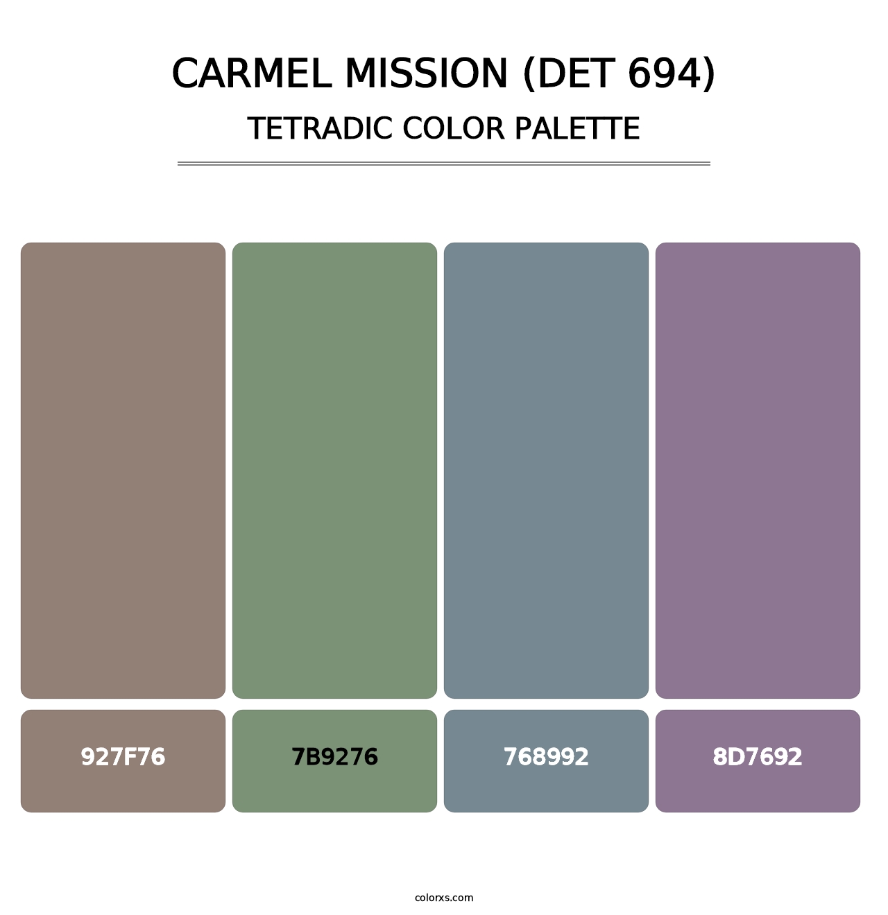 Carmel Mission (DET 694) - Tetradic Color Palette