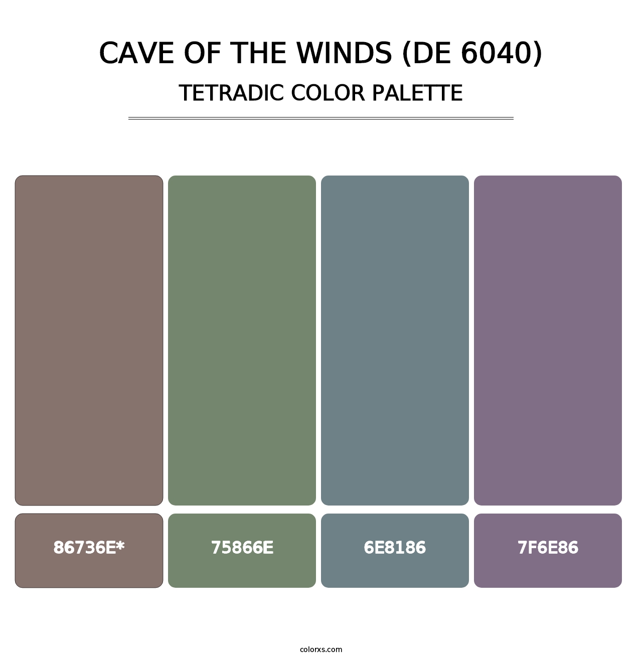 Cave of the Winds (DE 6040) - Tetradic Color Palette