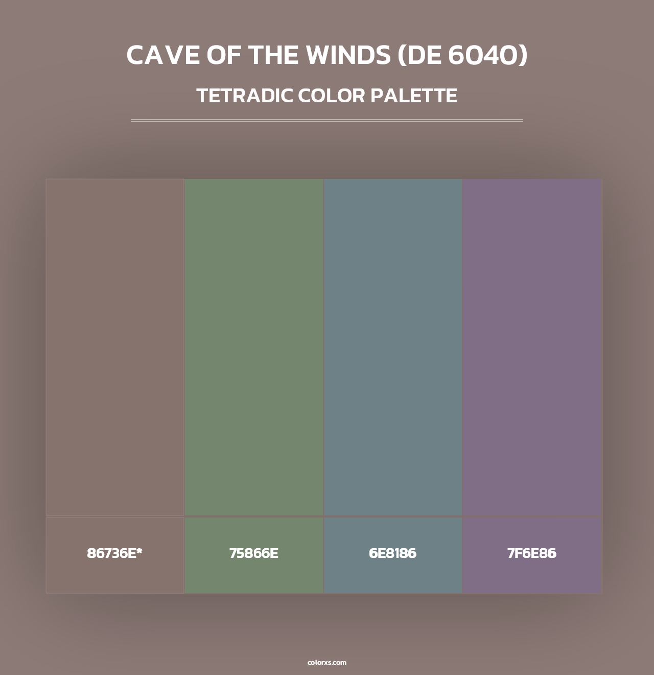Cave of the Winds (DE 6040) - Tetradic Color Palette