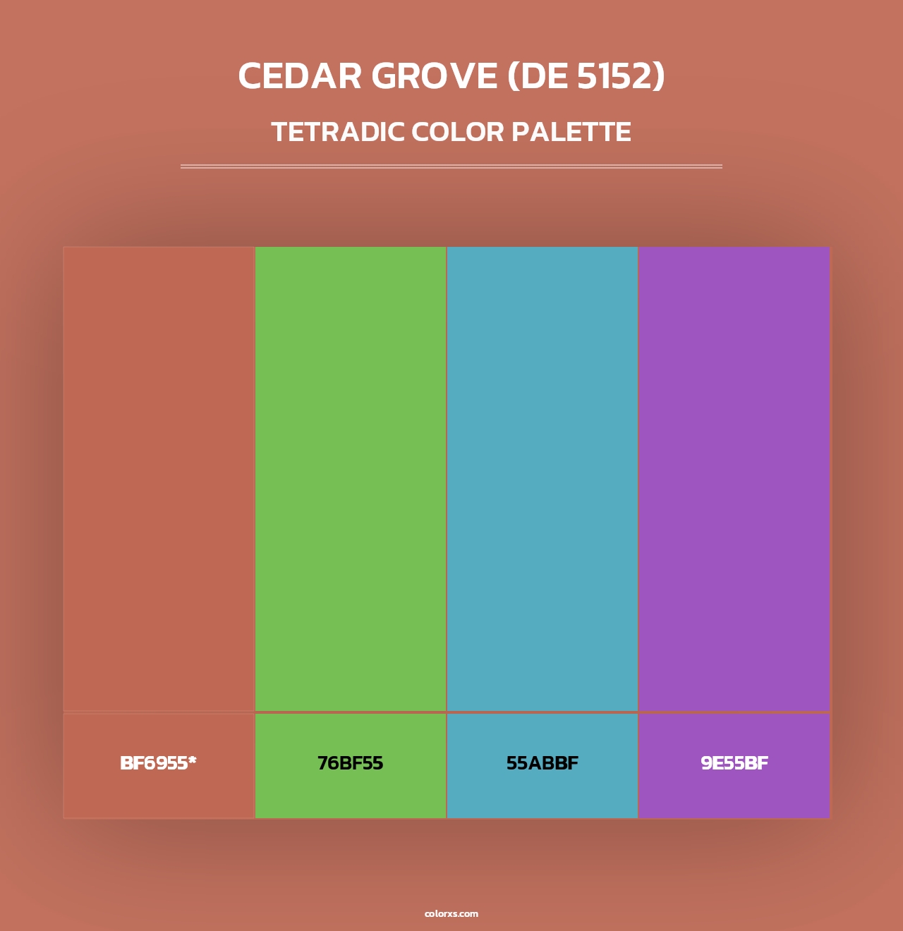 Cedar Grove (DE 5152) - Tetradic Color Palette
