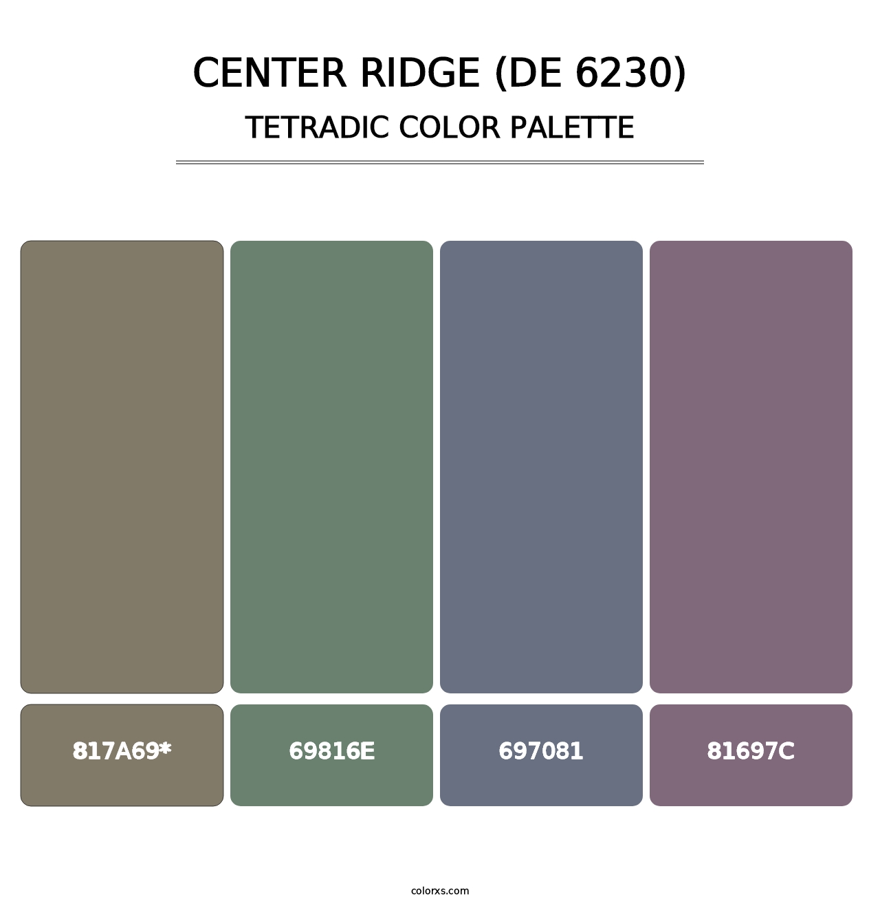 Center Ridge (DE 6230) - Tetradic Color Palette