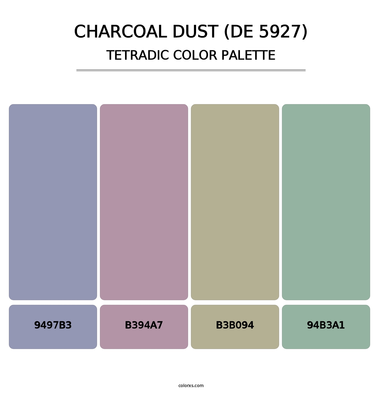 Charcoal Dust (DE 5927) - Tetradic Color Palette