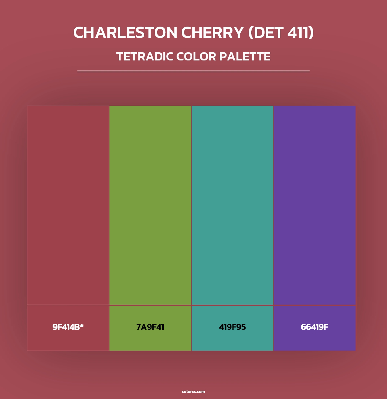 Charleston Cherry (DET 411) - Tetradic Color Palette