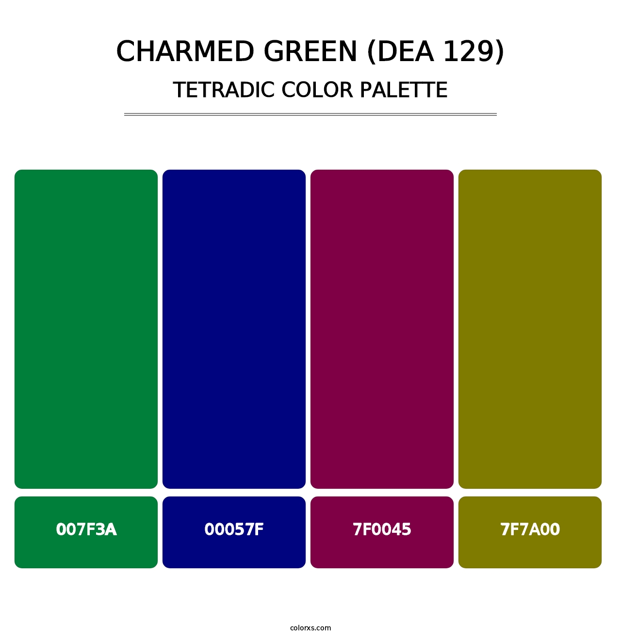 Charmed Green (DEA 129) - Tetradic Color Palette