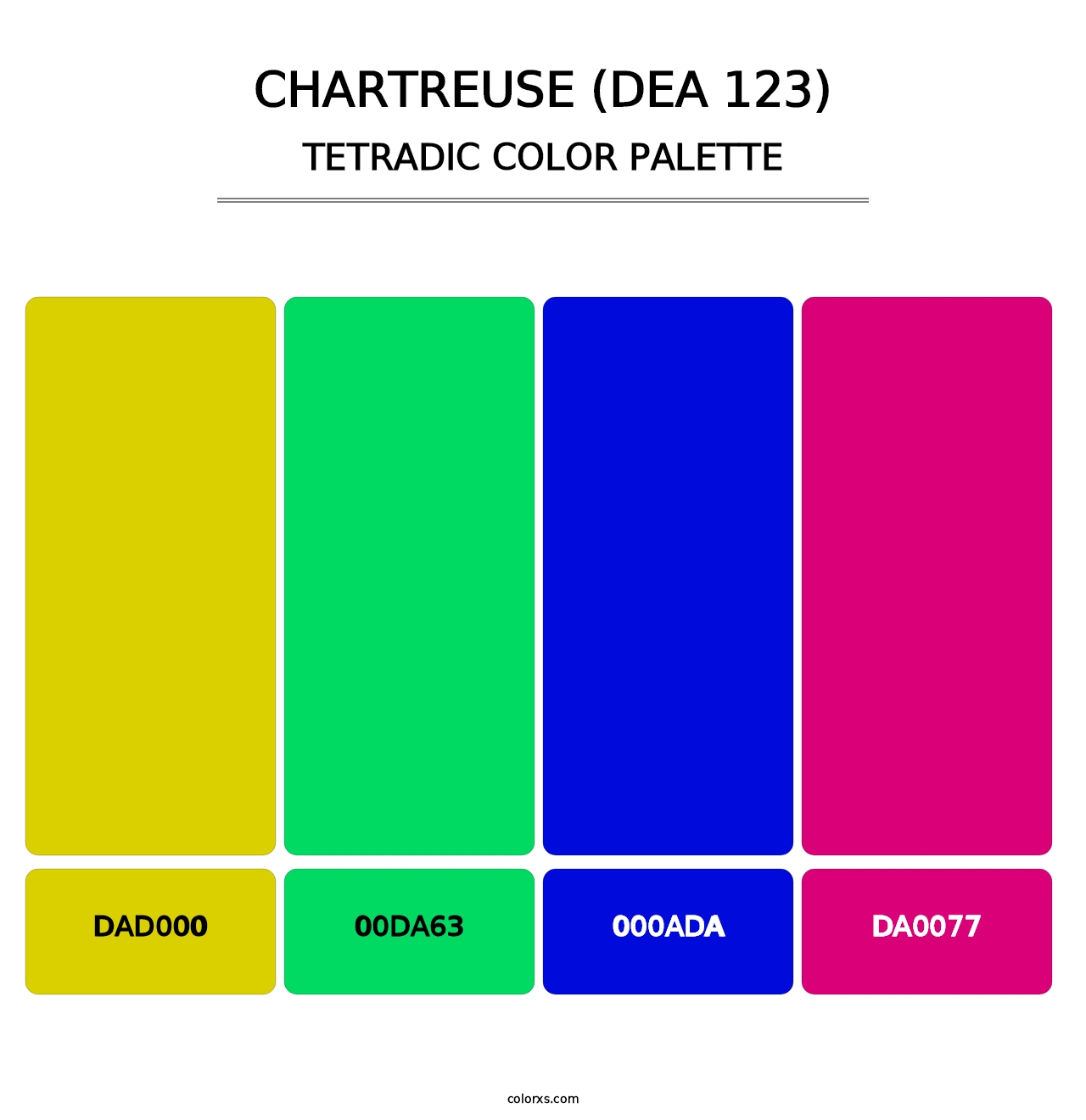 Chartreuse (DEA 123) - Tetradic Color Palette