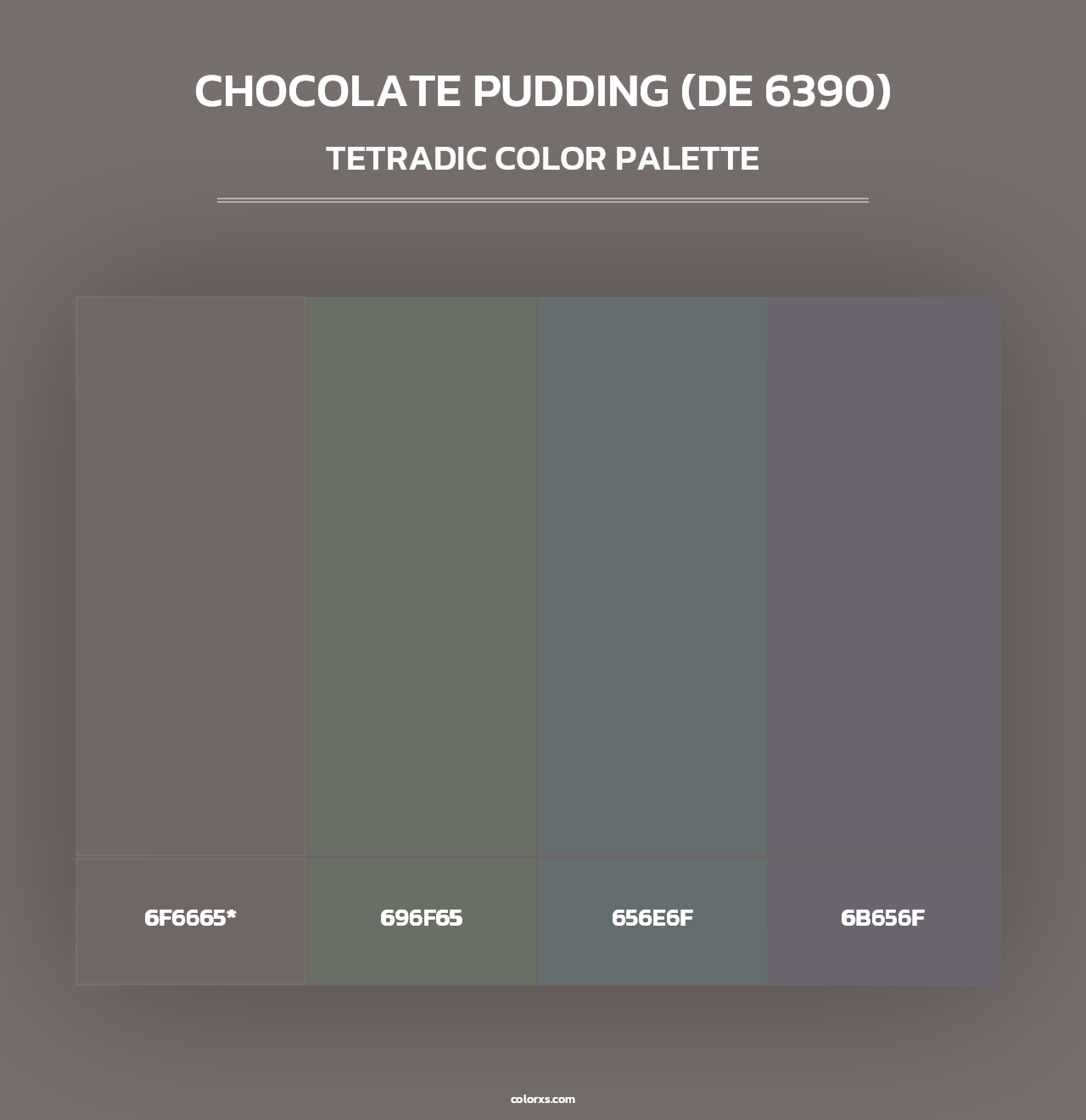 Chocolate Pudding (DE 6390) - Tetradic Color Palette