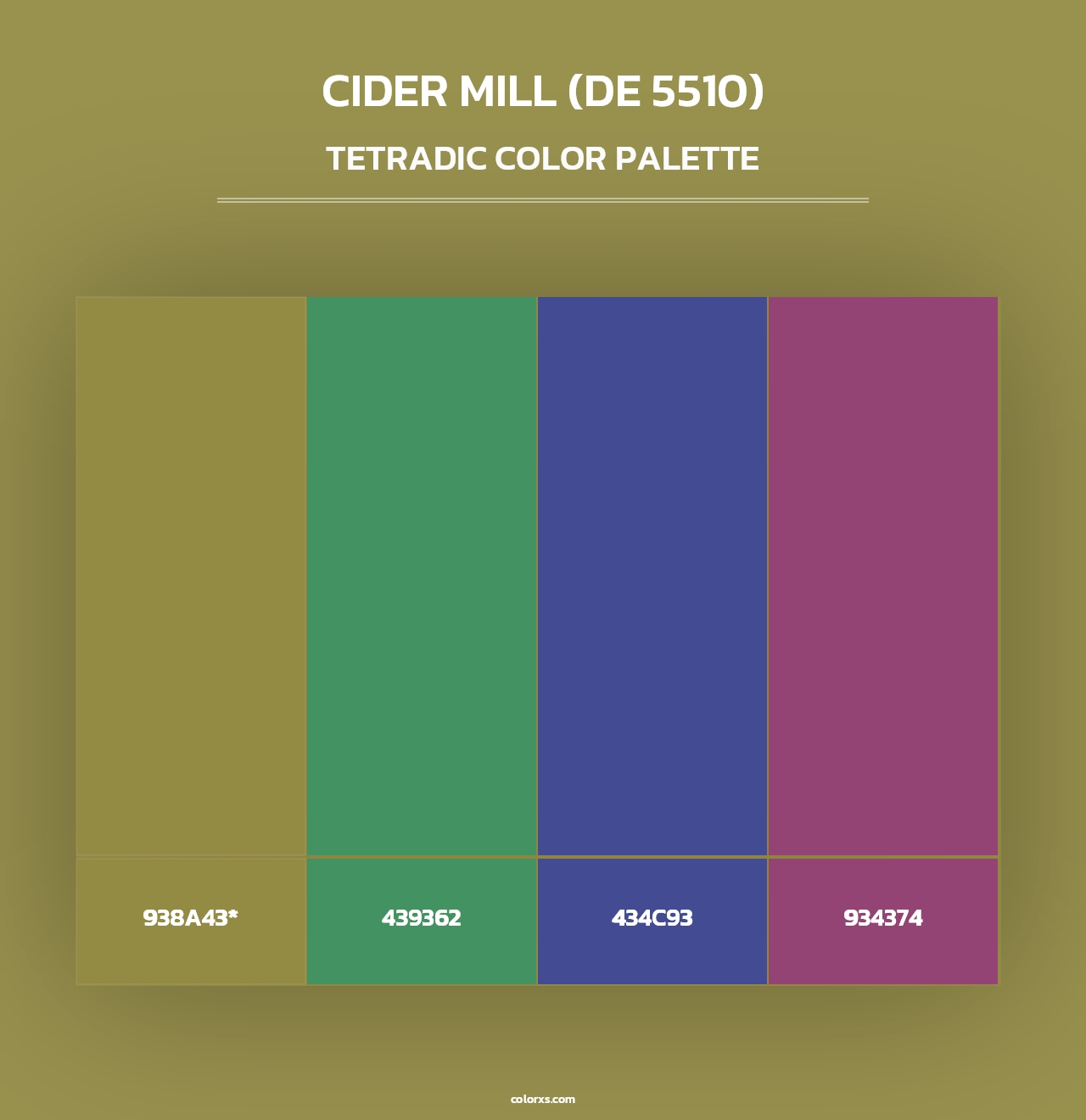 Cider Mill (DE 5510) - Tetradic Color Palette