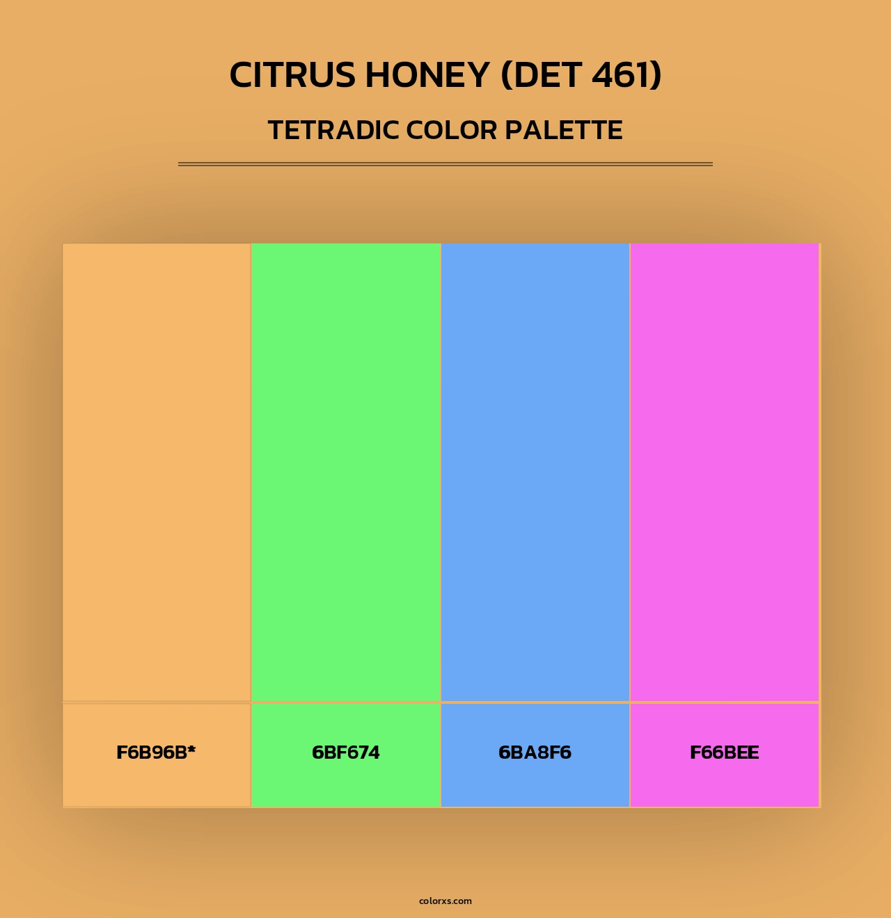 Citrus Honey (DET 461) - Tetradic Color Palette