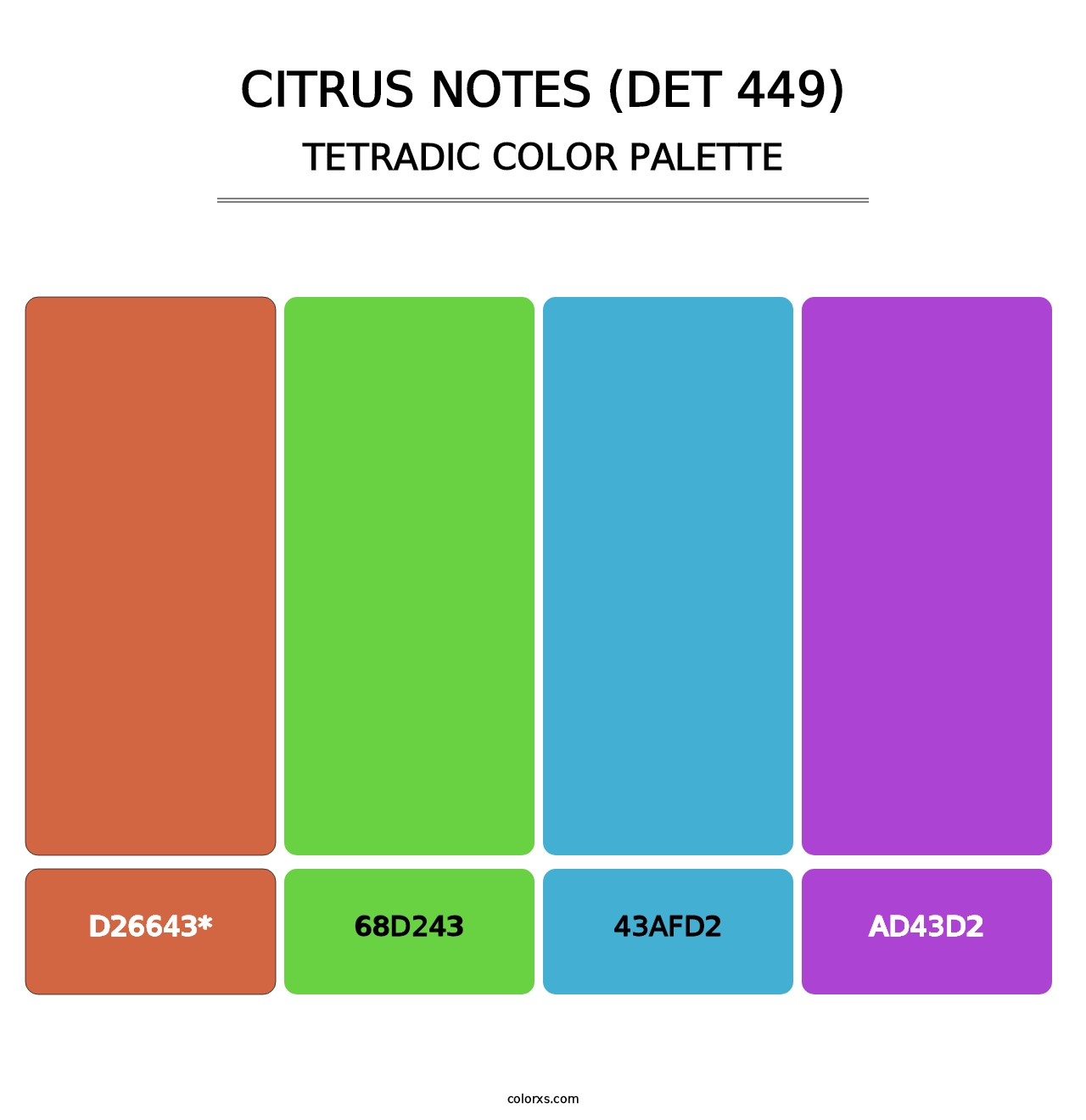 Citrus Notes (DET 449) - Tetradic Color Palette