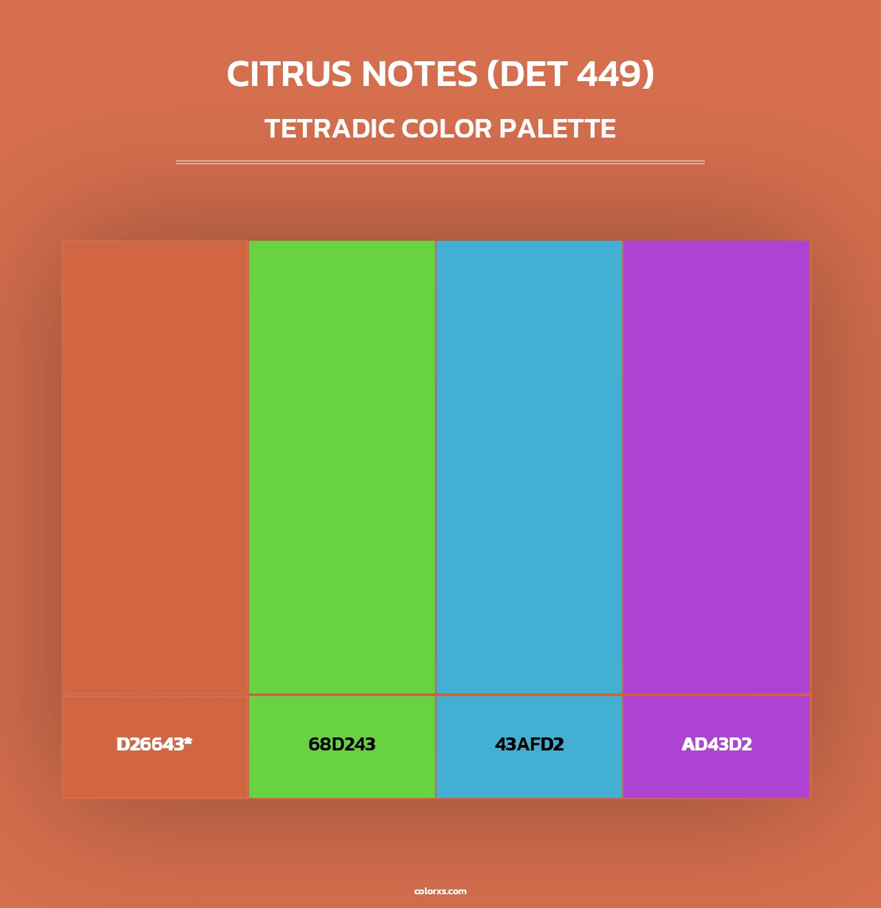 Citrus Notes (DET 449) - Tetradic Color Palette