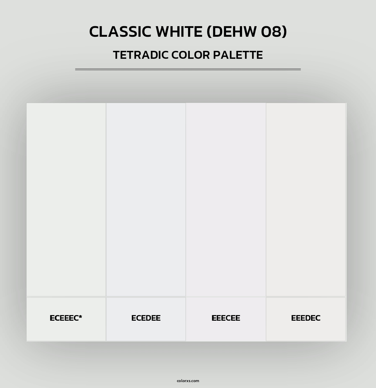 Classic White (DEHW 08) - Tetradic Color Palette