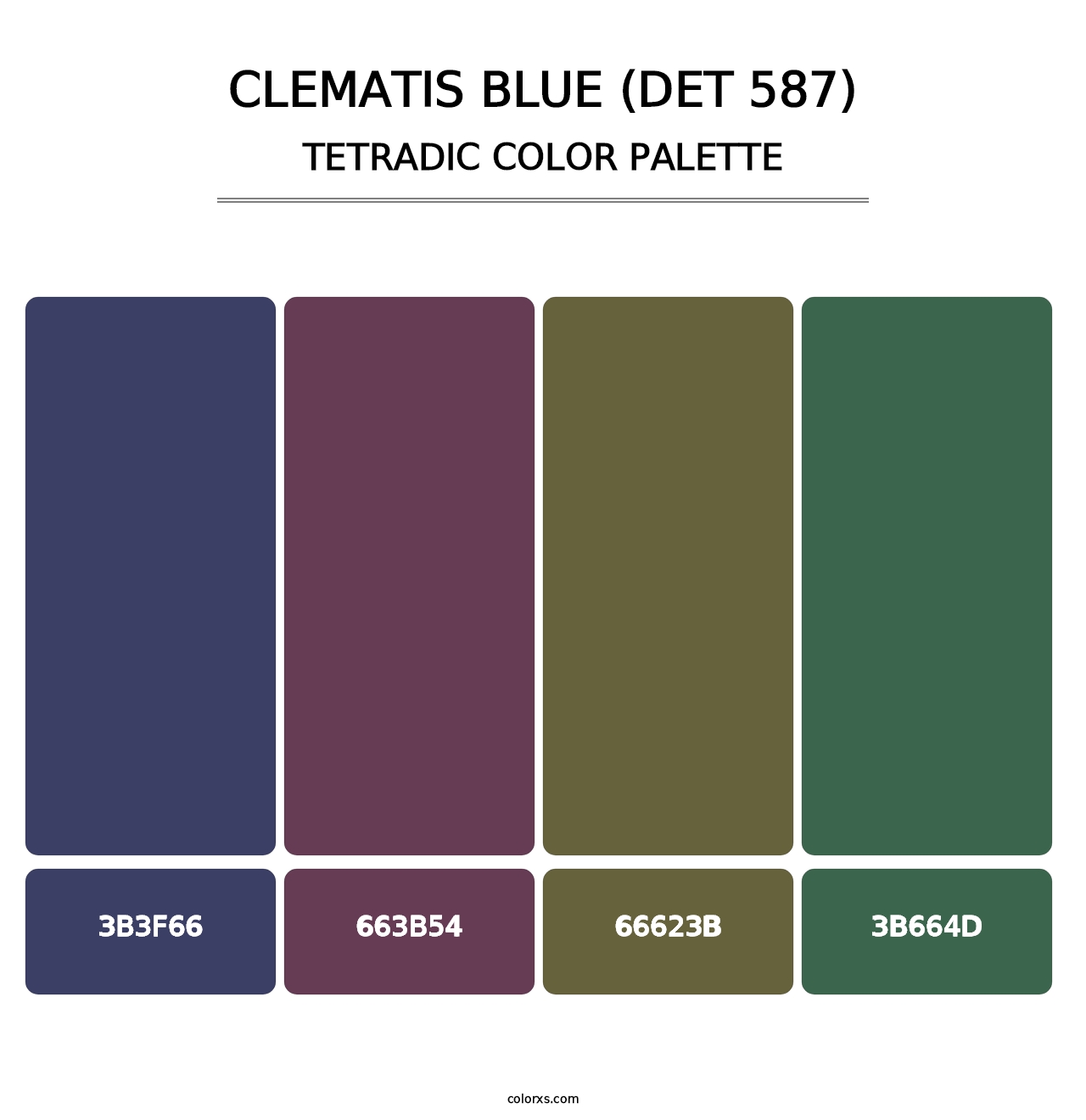 Clematis Blue (DET 587) - Tetradic Color Palette