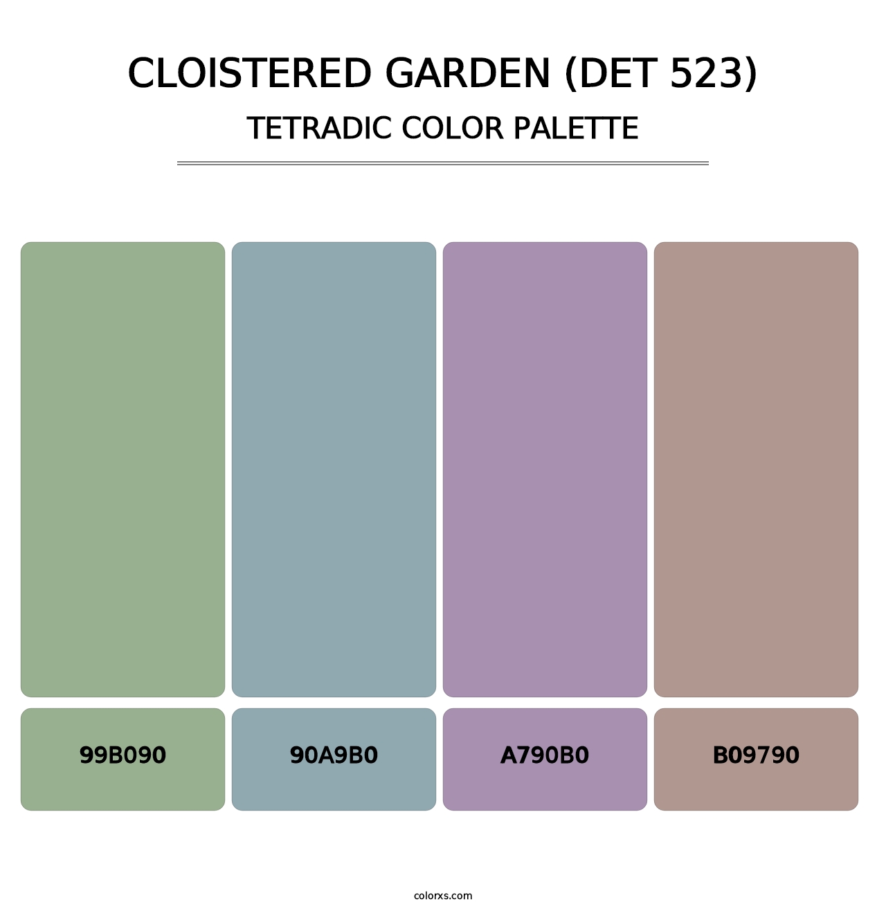 Cloistered Garden (DET 523) - Tetradic Color Palette