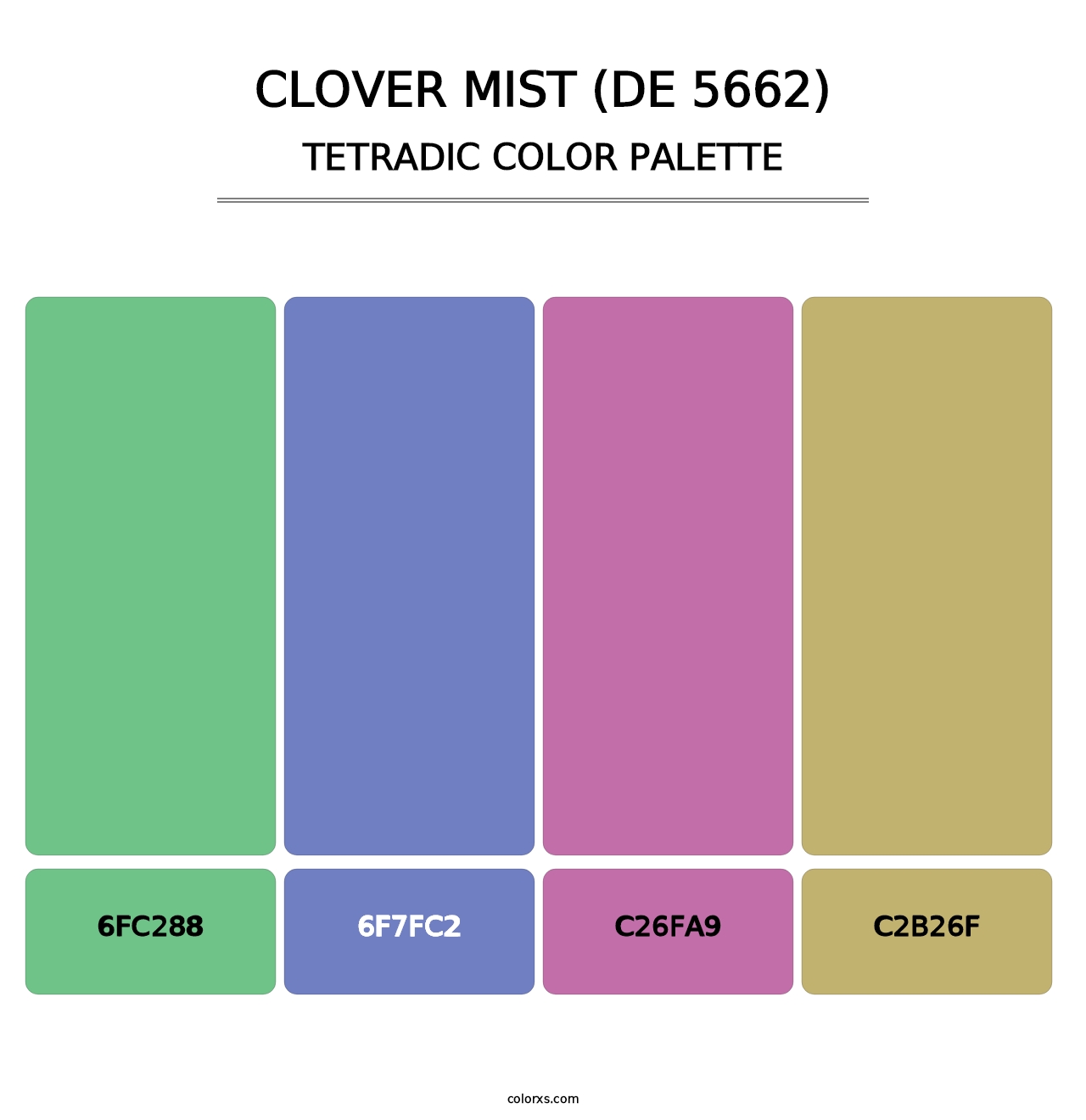 Clover Mist (DE 5662) - Tetradic Color Palette