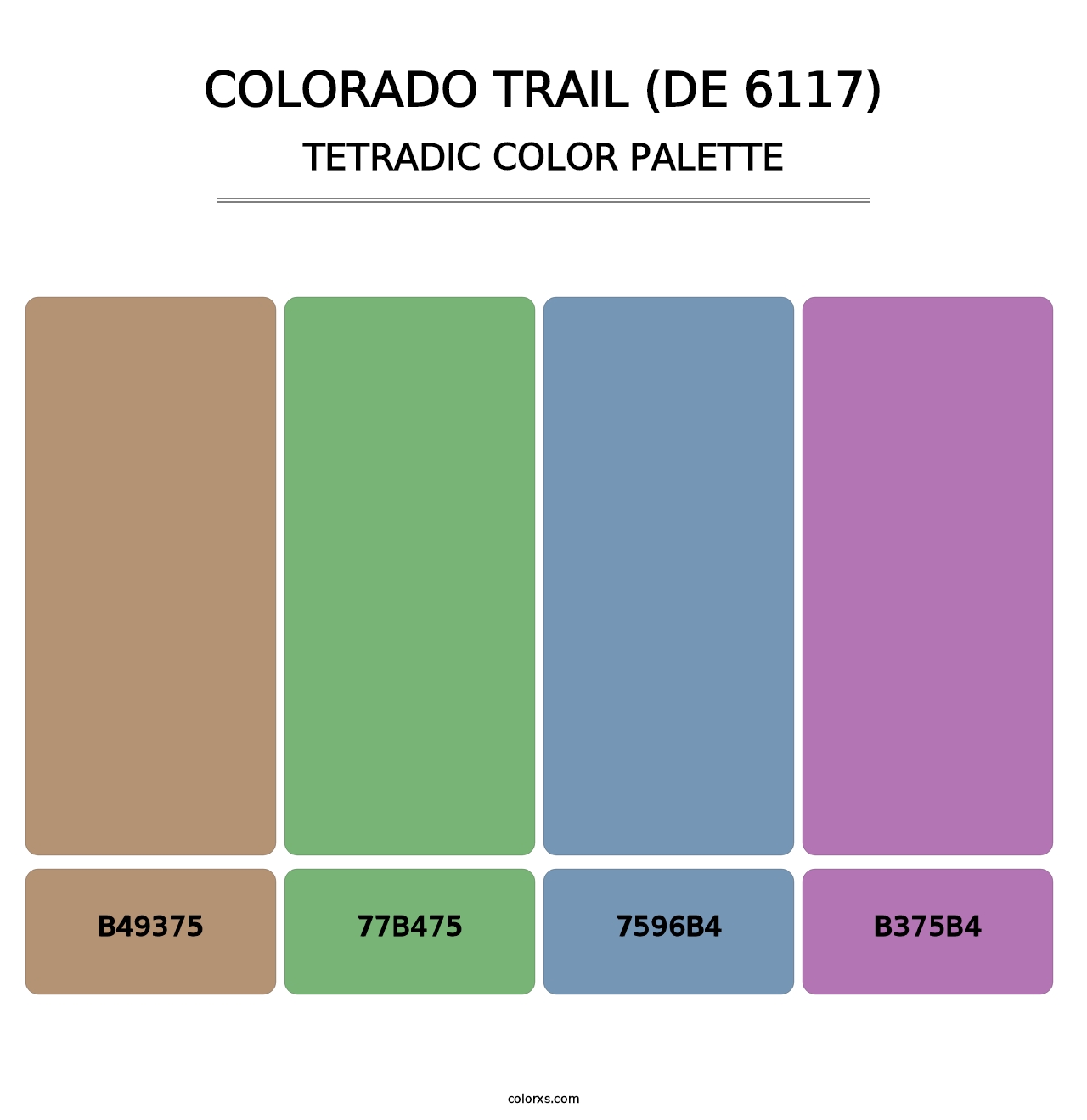 Colorado Trail (DE 6117) - Tetradic Color Palette