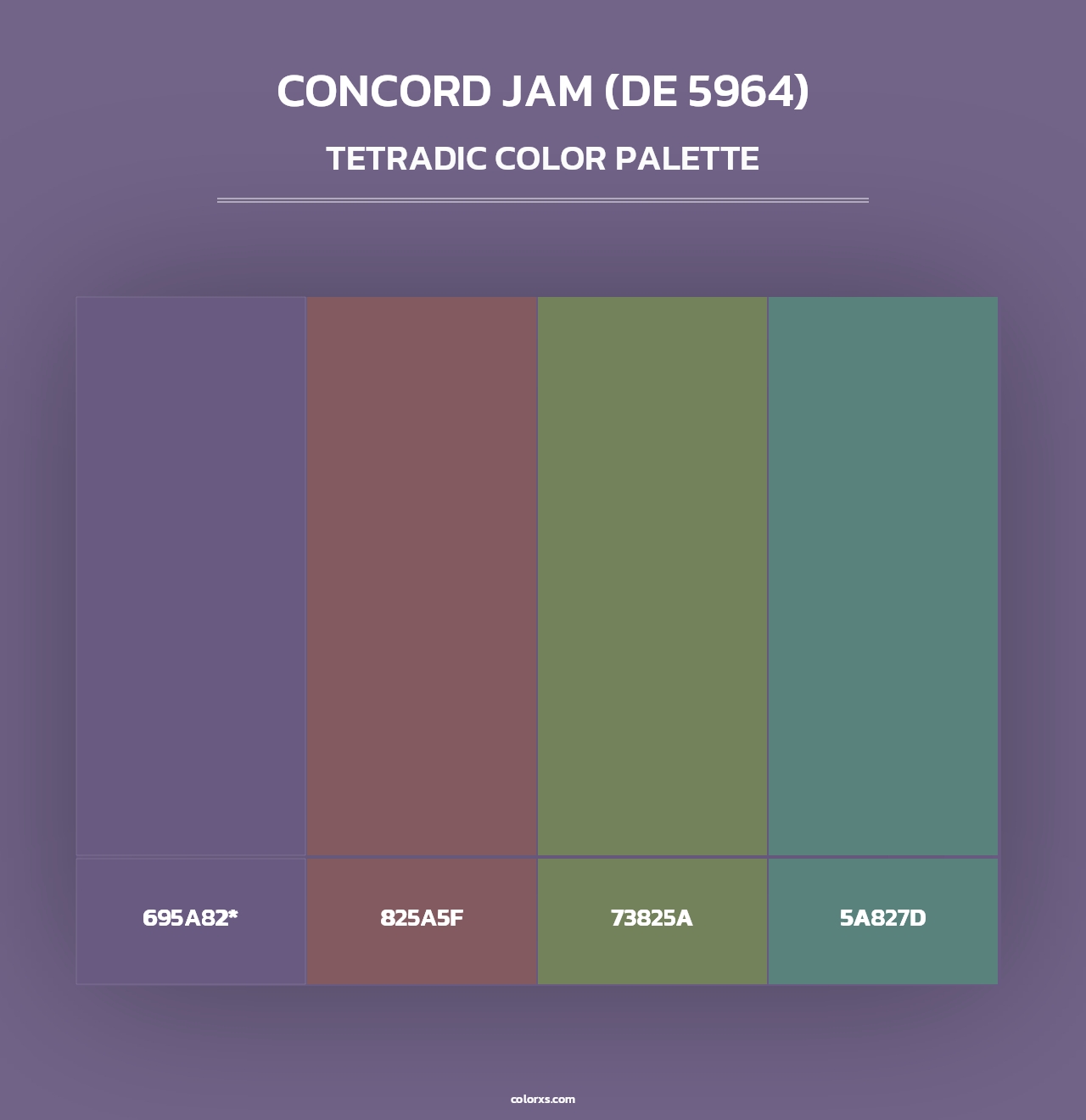 Concord Jam (DE 5964) - Tetradic Color Palette