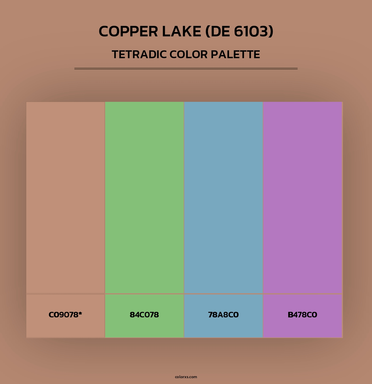 Copper Lake (DE 6103) - Tetradic Color Palette