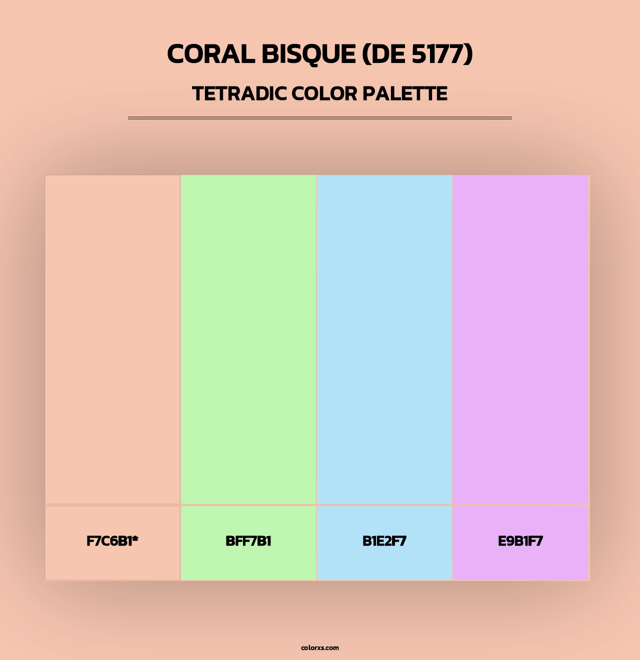 Coral Bisque (DE 5177) - Tetradic Color Palette
