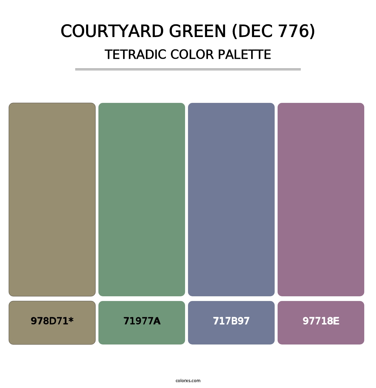 Courtyard Green (DEC 776) - Tetradic Color Palette
