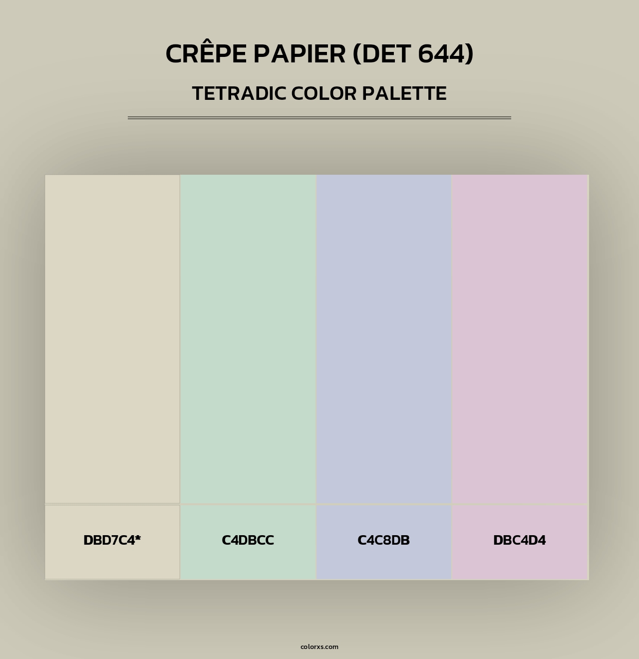 Crêpe Papier (DET 644) - Tetradic Color Palette
