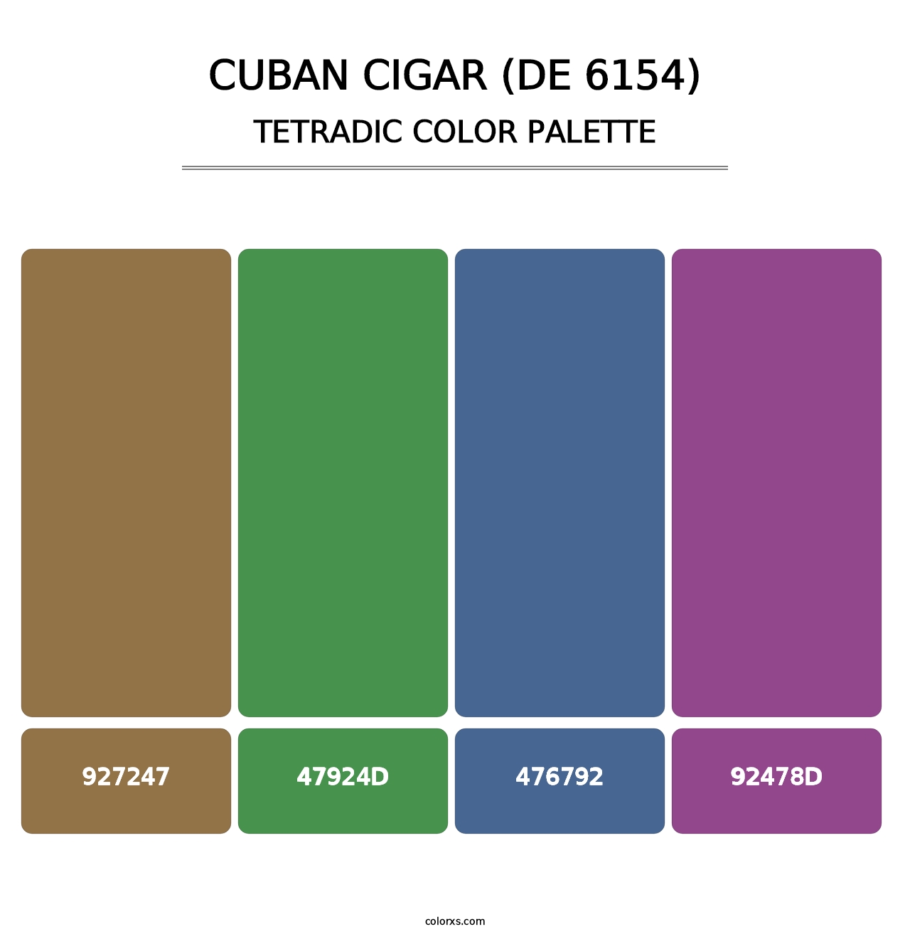 Cuban Cigar (DE 6154) - Tetradic Color Palette
