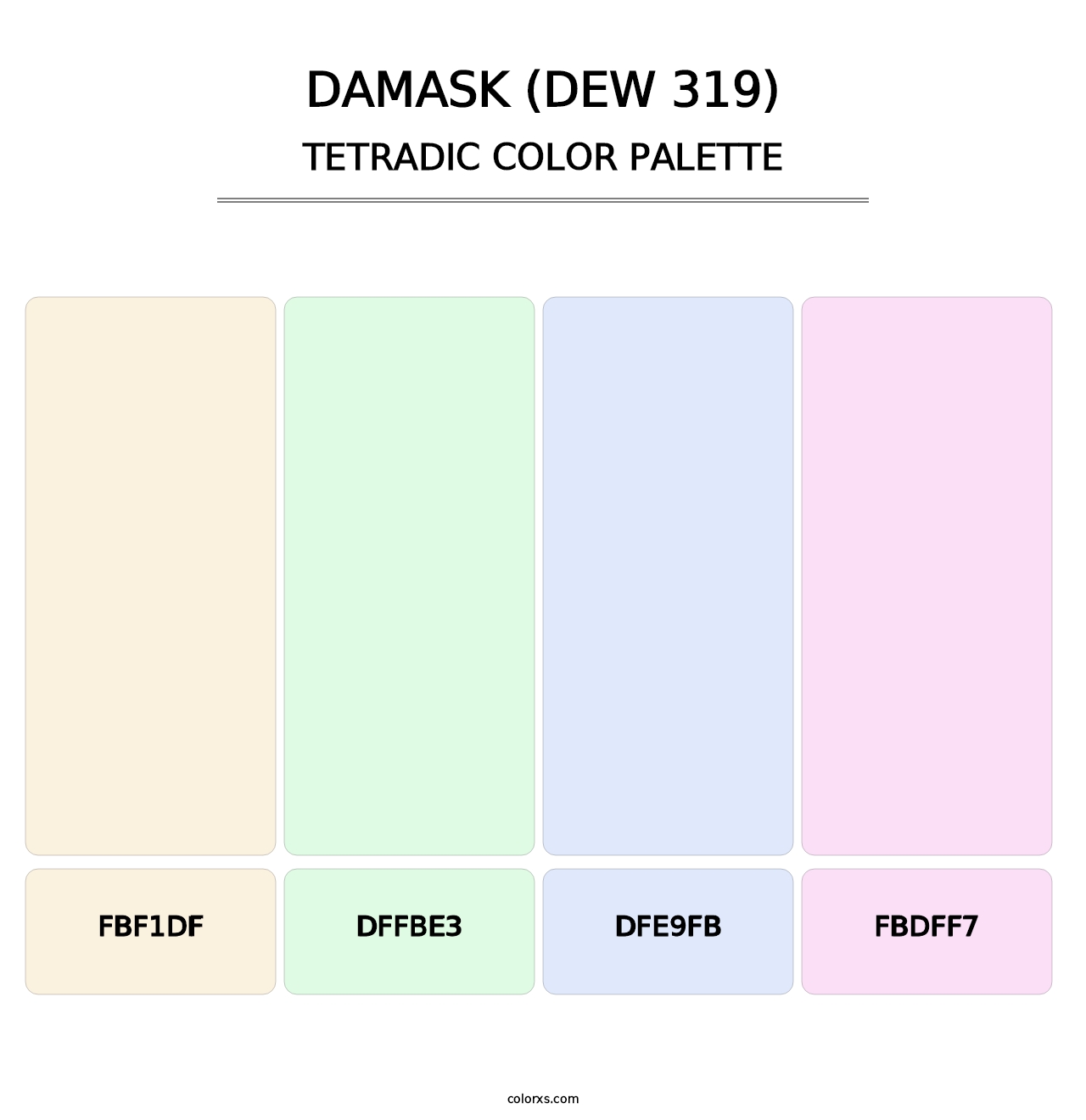 Damask (DEW 319) - Tetradic Color Palette