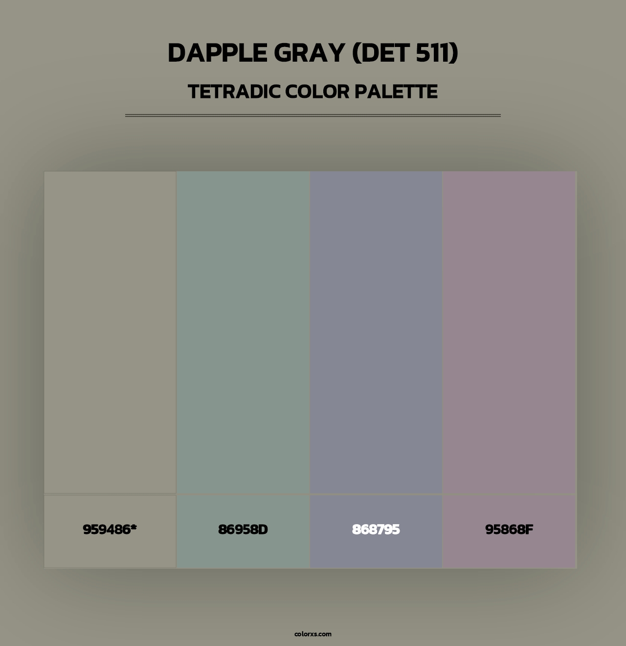 Dapple Gray (DET 511) - Tetradic Color Palette