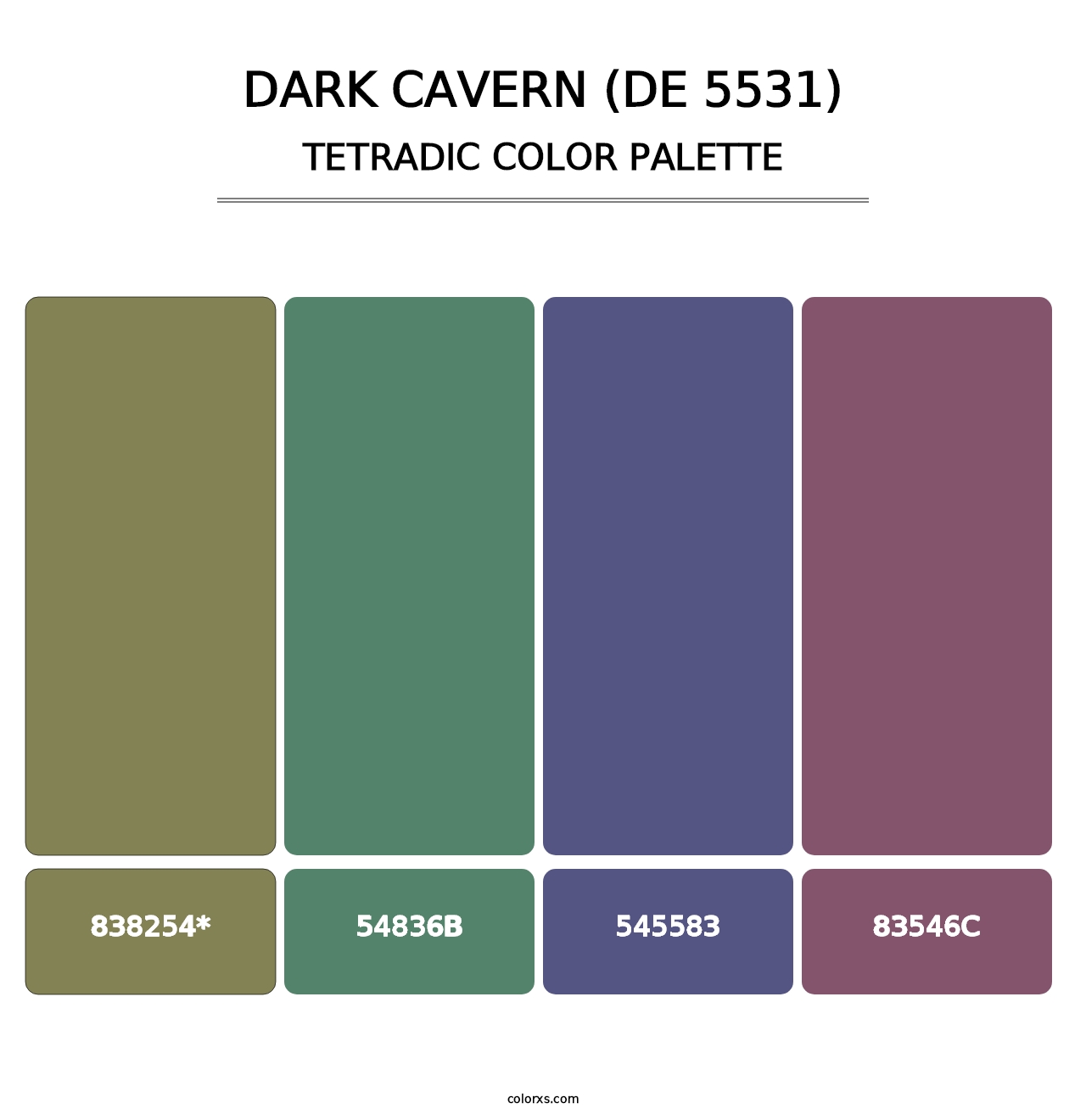Dark Cavern (DE 5531) - Tetradic Color Palette