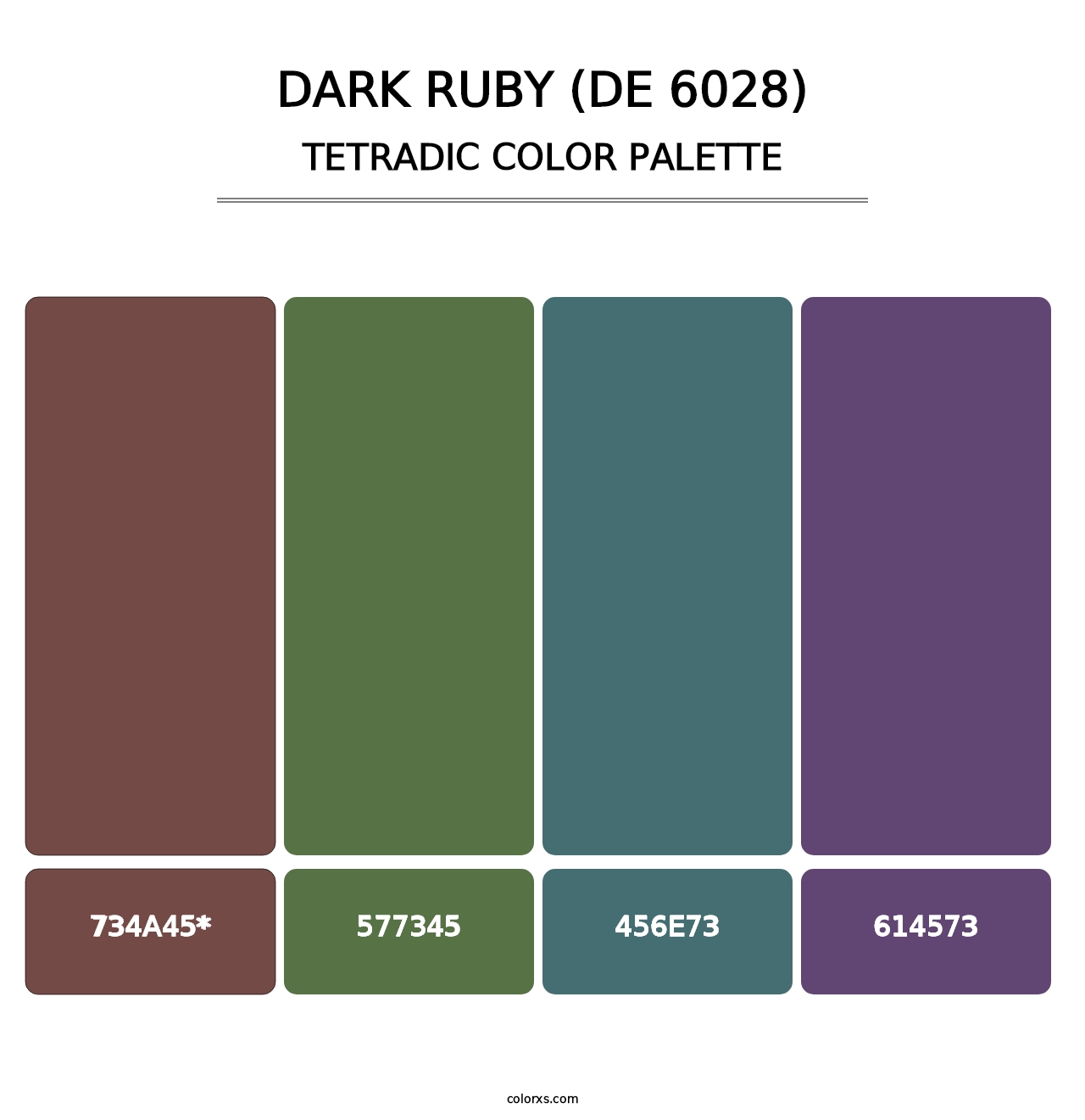 Dark Ruby (DE 6028) - Tetradic Color Palette