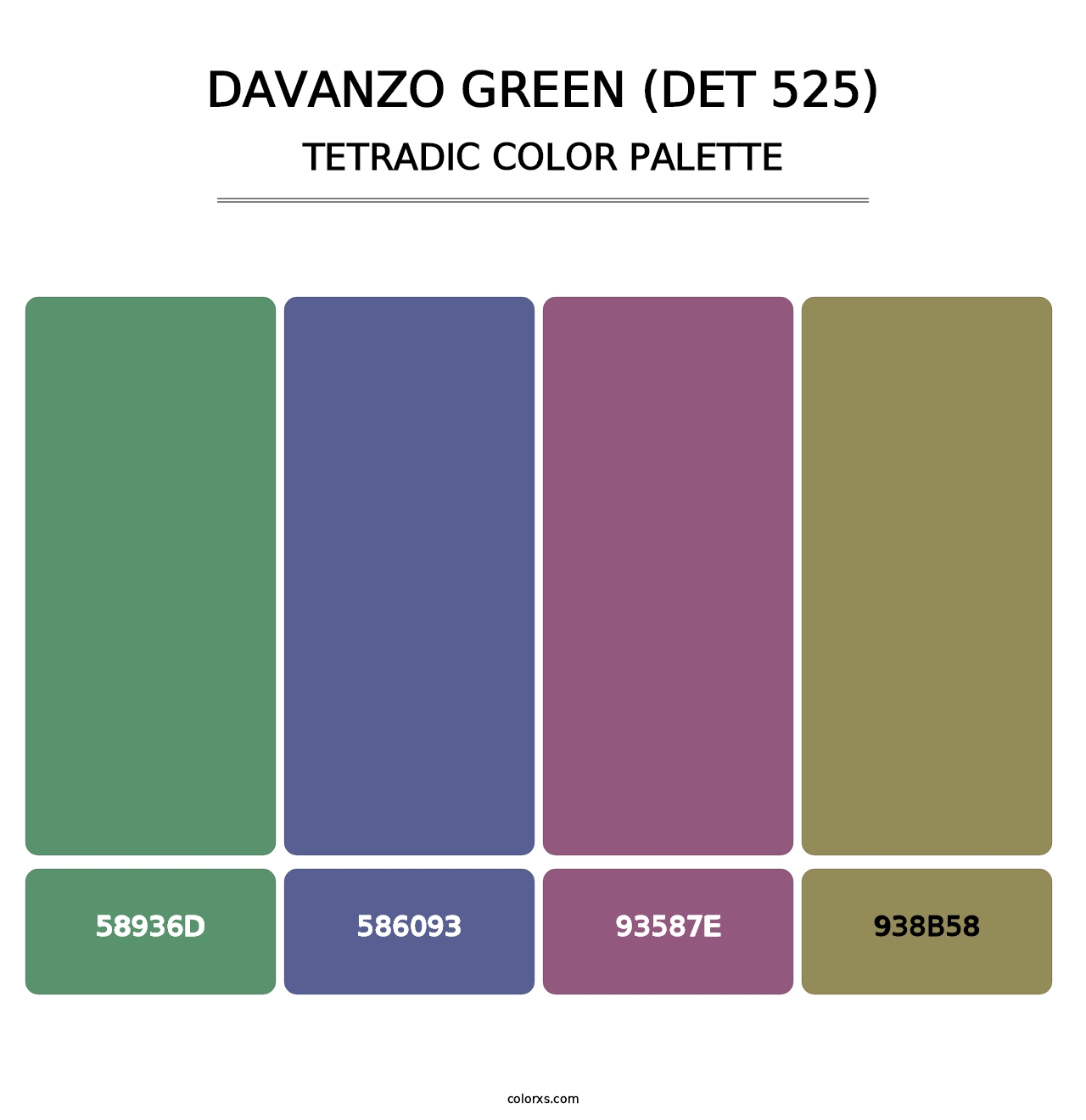 DaVanzo Green (DET 525) - Tetradic Color Palette
