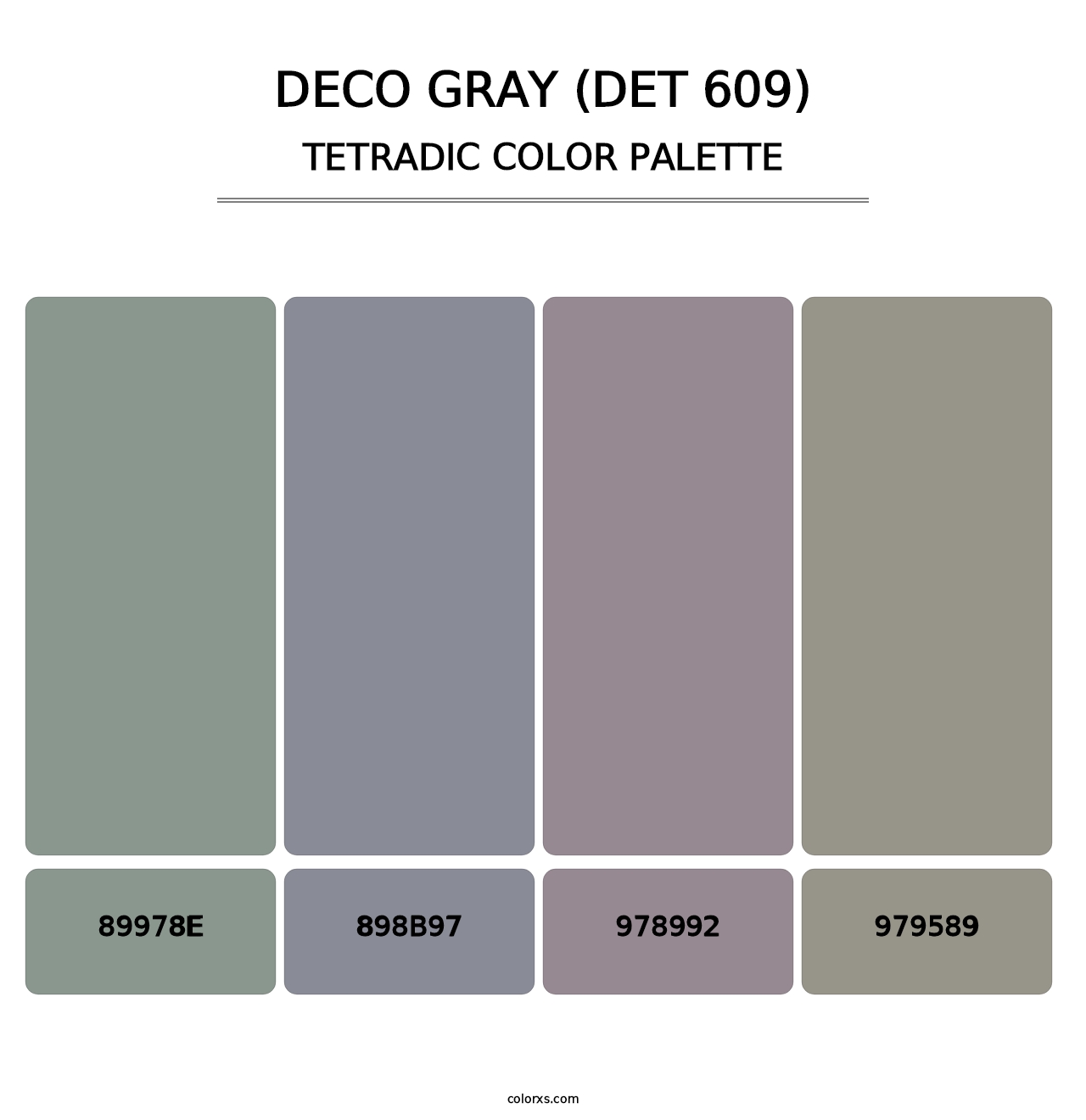 Deco Gray (DET 609) - Tetradic Color Palette