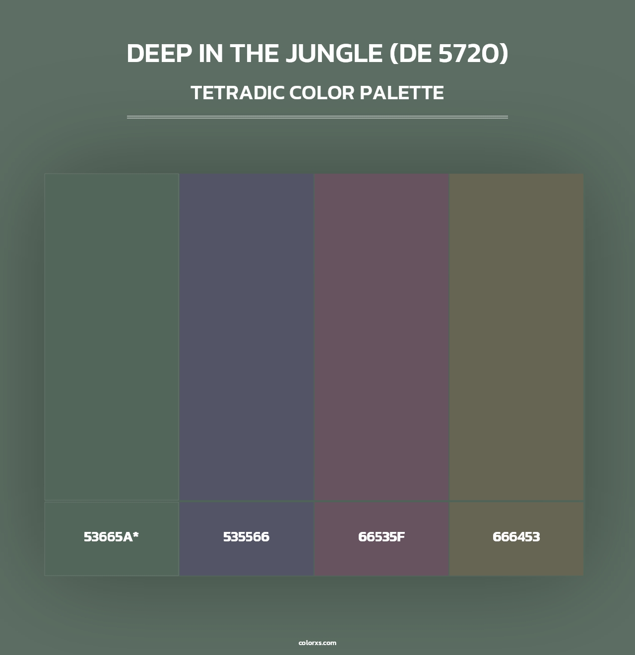 Deep in the Jungle (DE 5720) - Tetradic Color Palette